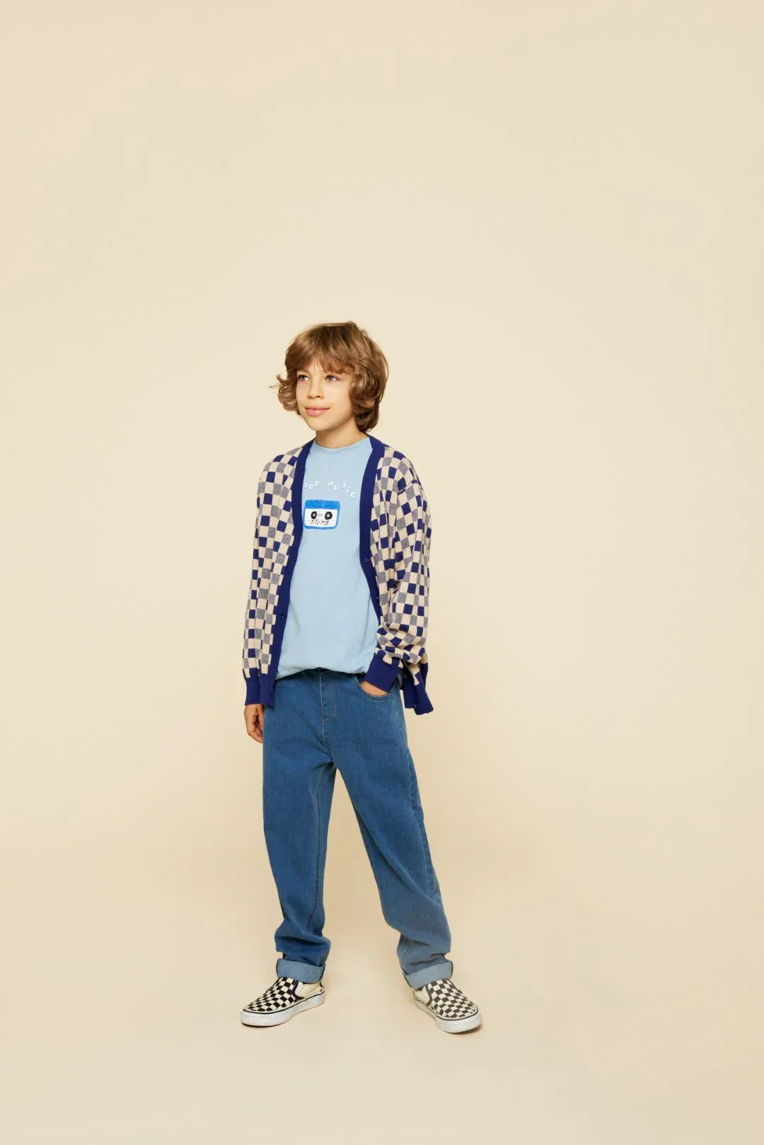 Kimmie Cardigan Estate Blue Check - A Monday In Copenhagen
