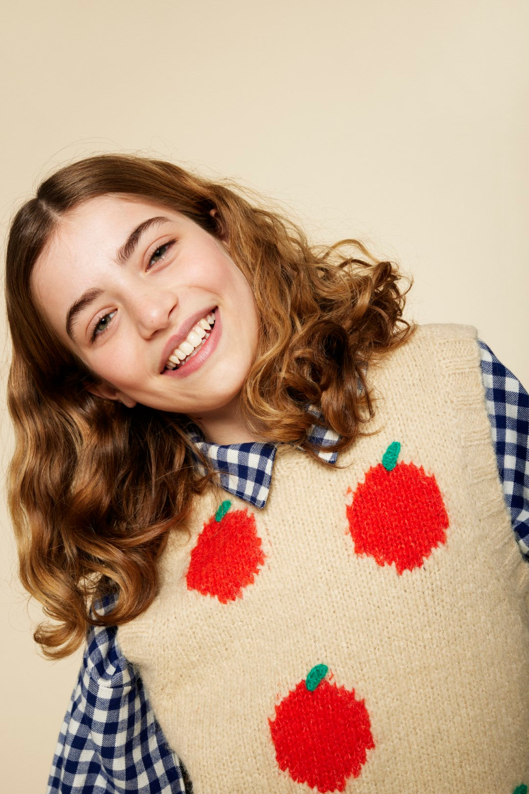 Nancy Vest Creme Brulee Chunky Knit