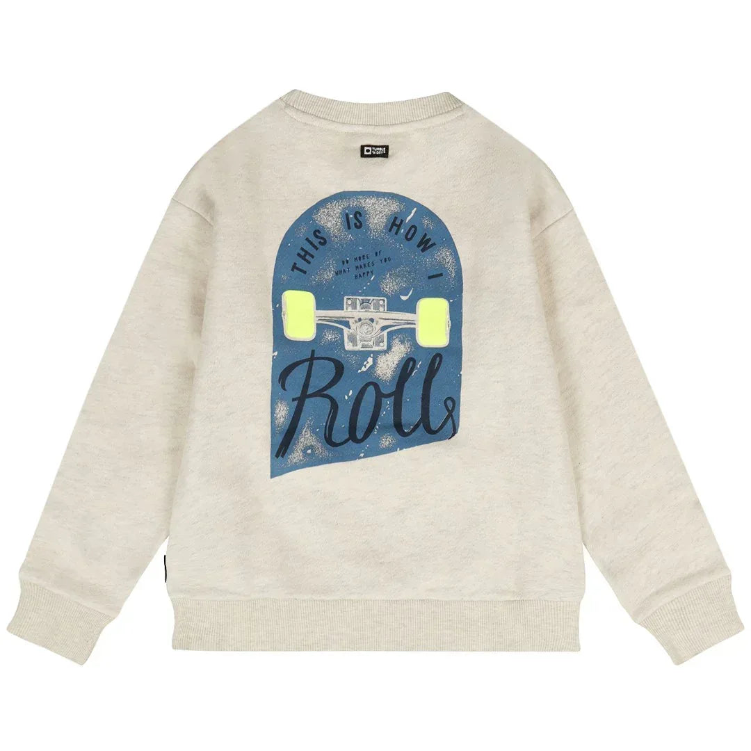 Sweatshirt Deck Off White Melange - Tumble&