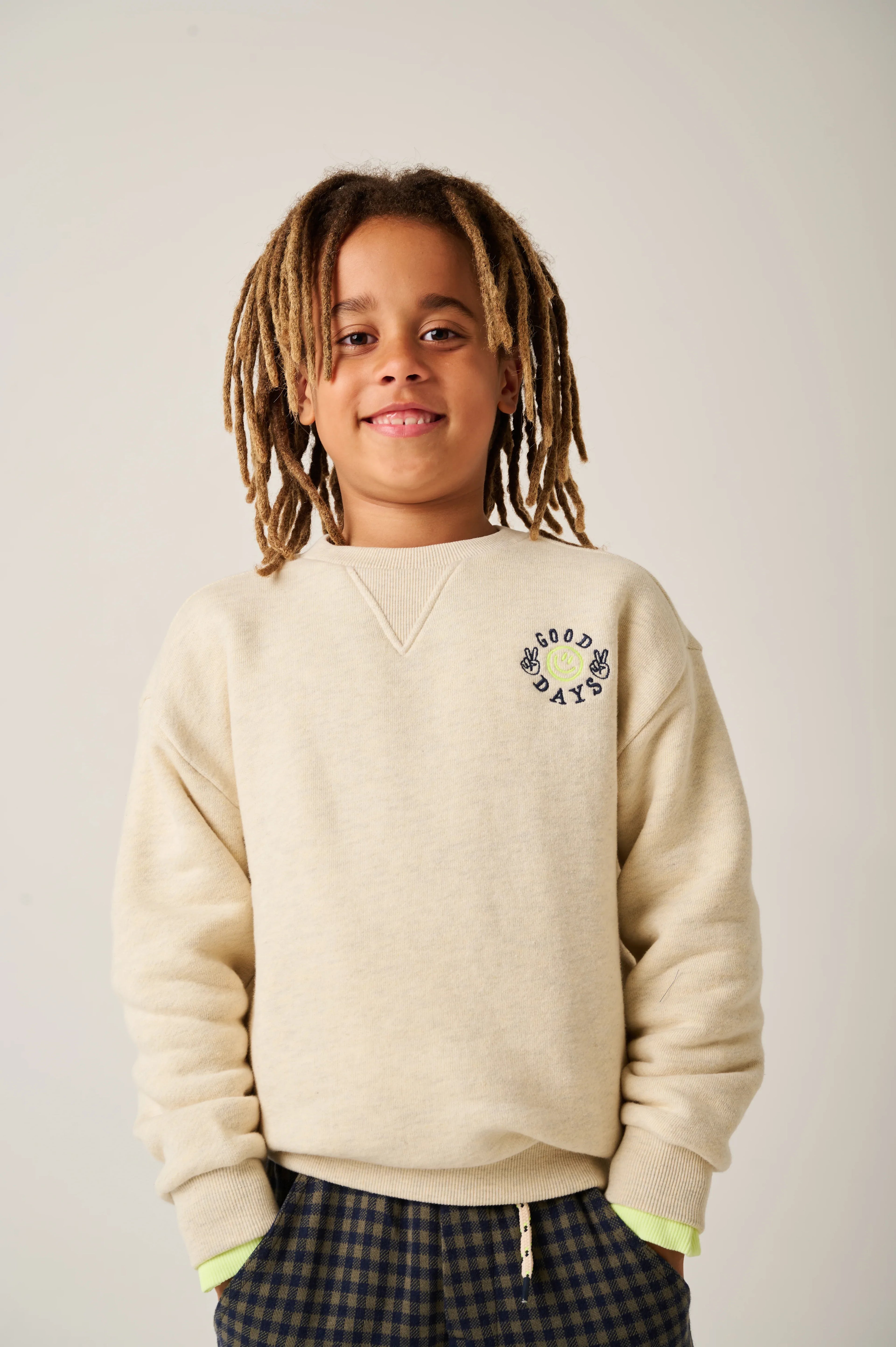 Sweatshirt Deck Off White Melange - Tumble&