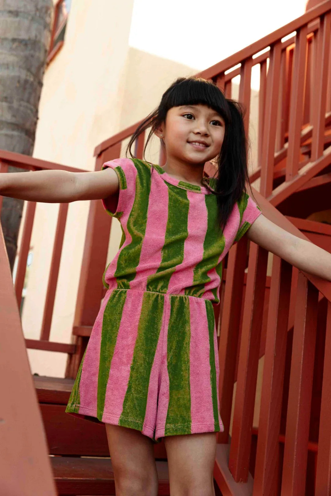 Playsuit Babs 01 Pink Stripes - Ammehoela