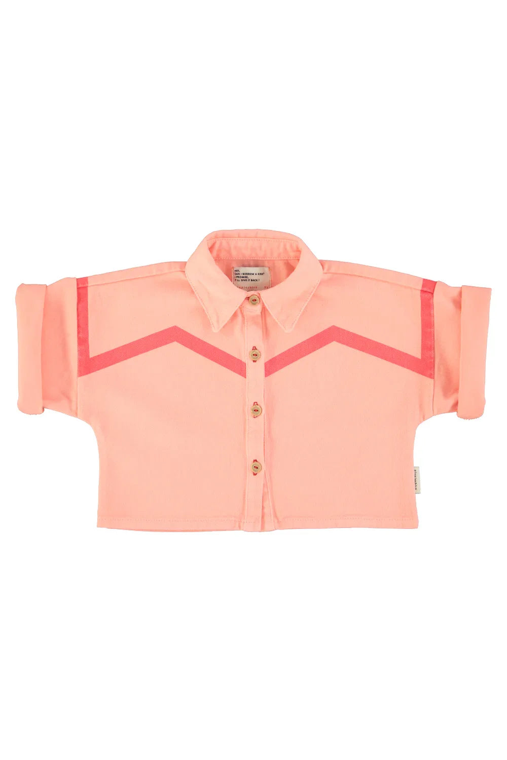 Short sleeves Jacket Pink With Pink Geometric Lines - Piupiuchick