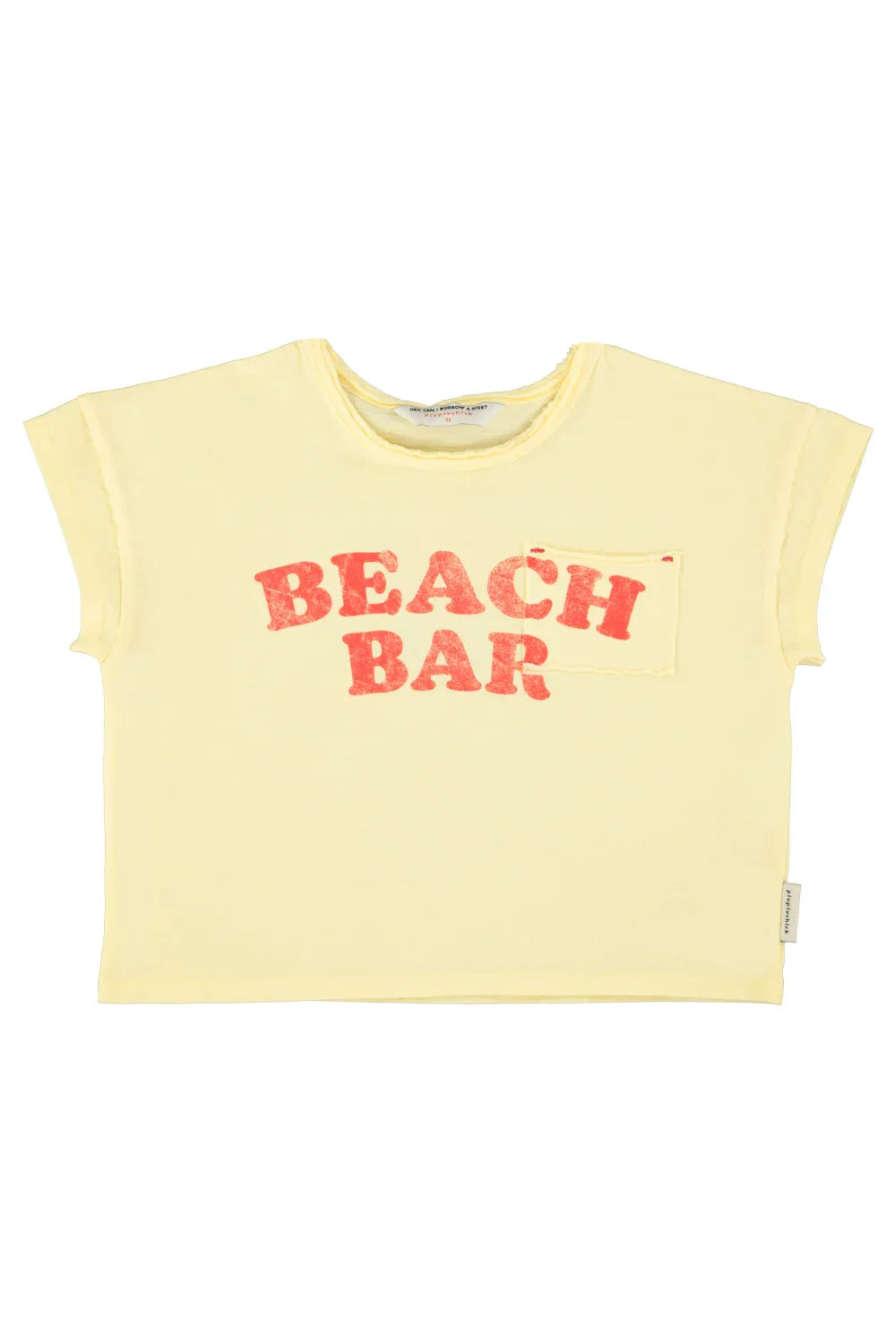 T-shirt Light Yellow With Beach Bar Print - Piupiuchick