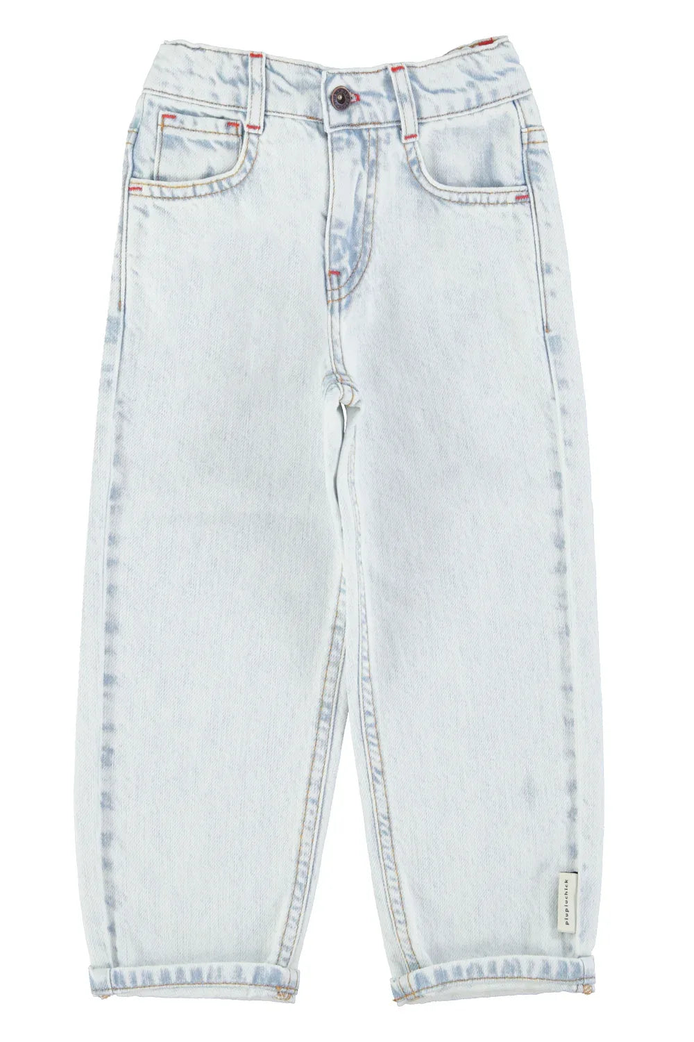 Unisex Trousers Washed Light Blue Denim - Piupiuchick