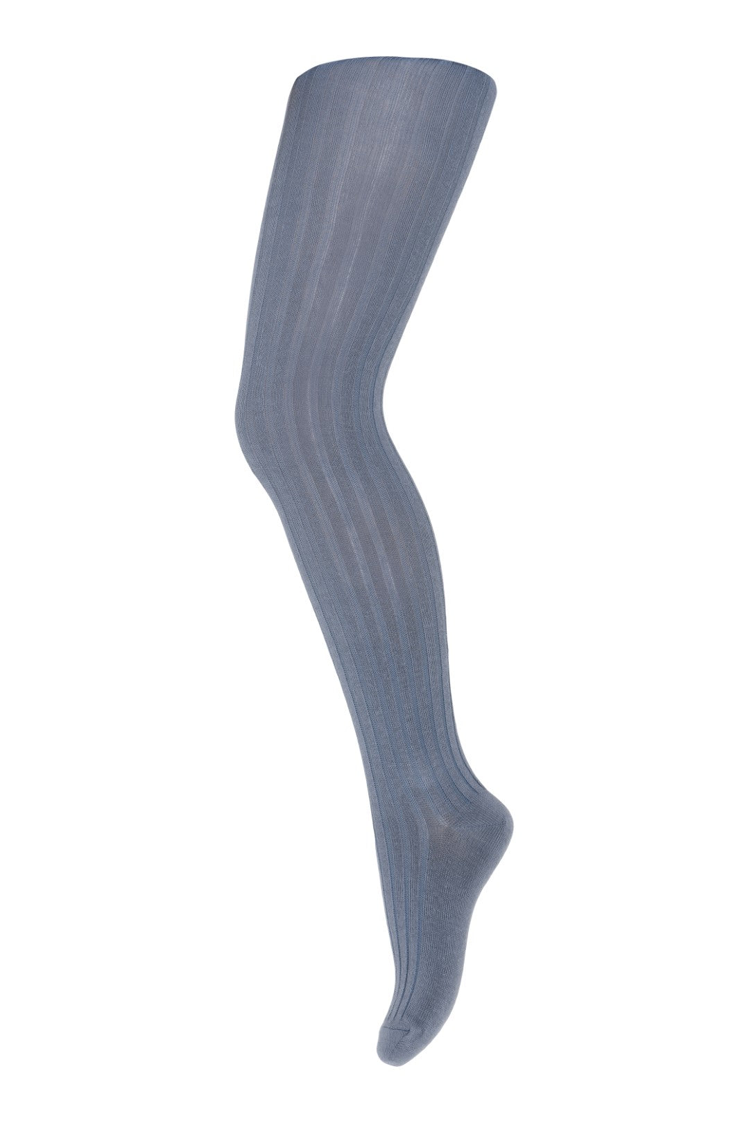 Cotton Rib Tights Stone Blue