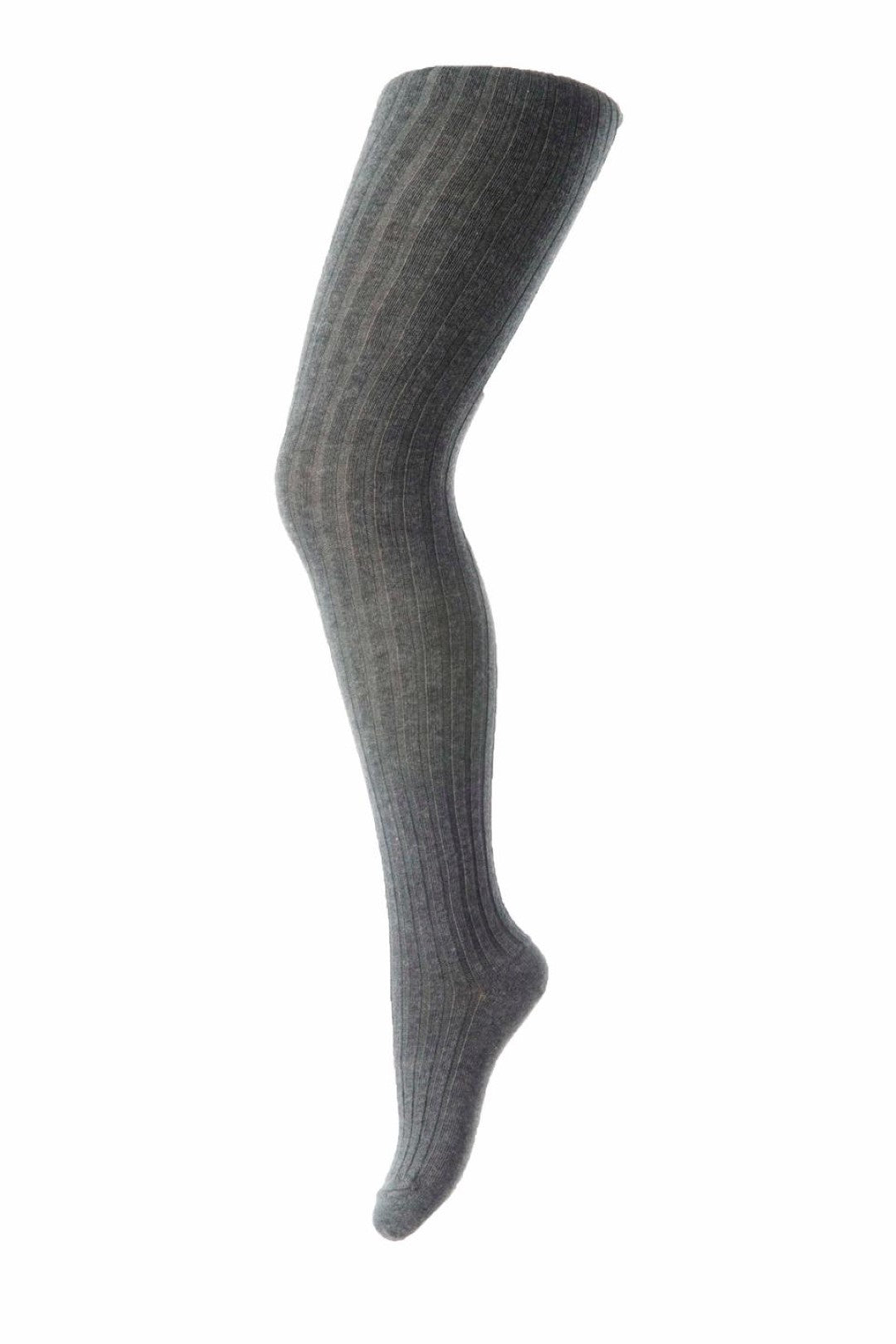 Cotton Rib Tights Dark Grey Melange