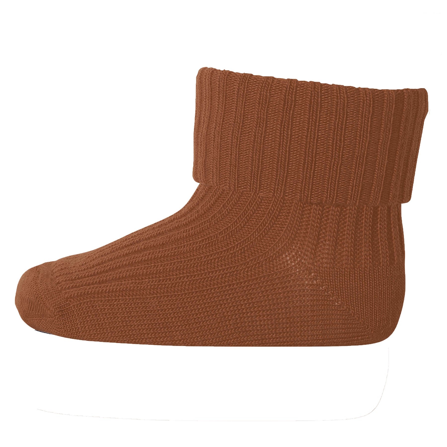 Cotton Rib Baby Socks Rust
