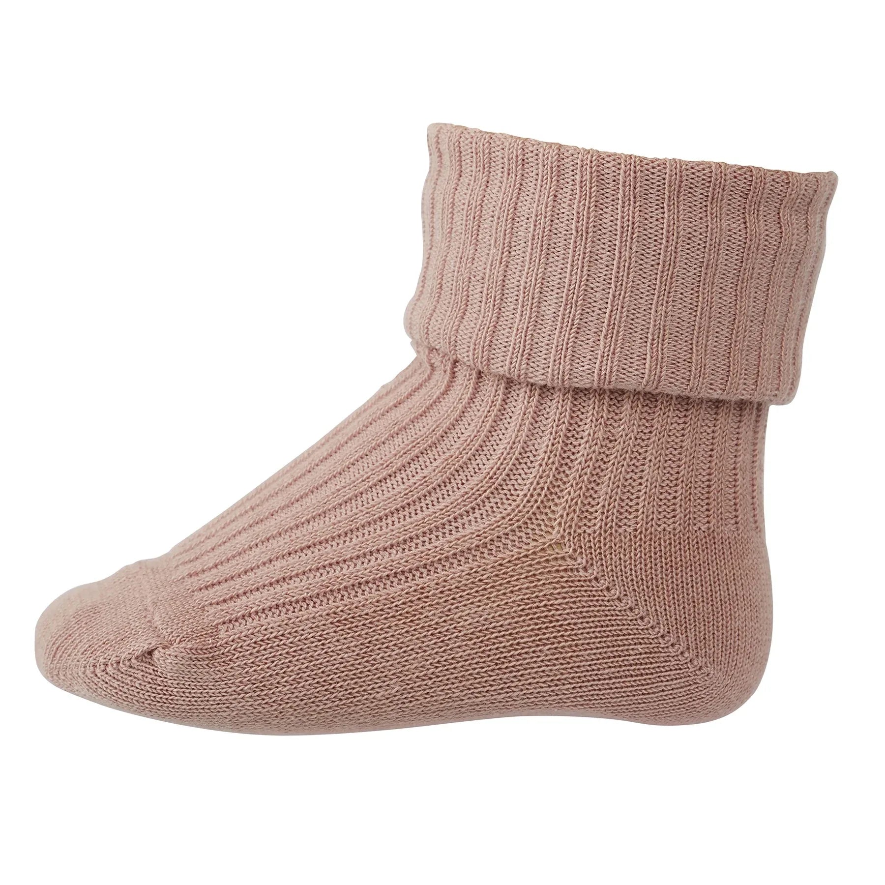 Cotton Rib Baby Socks Wood Rose - MP Denmark