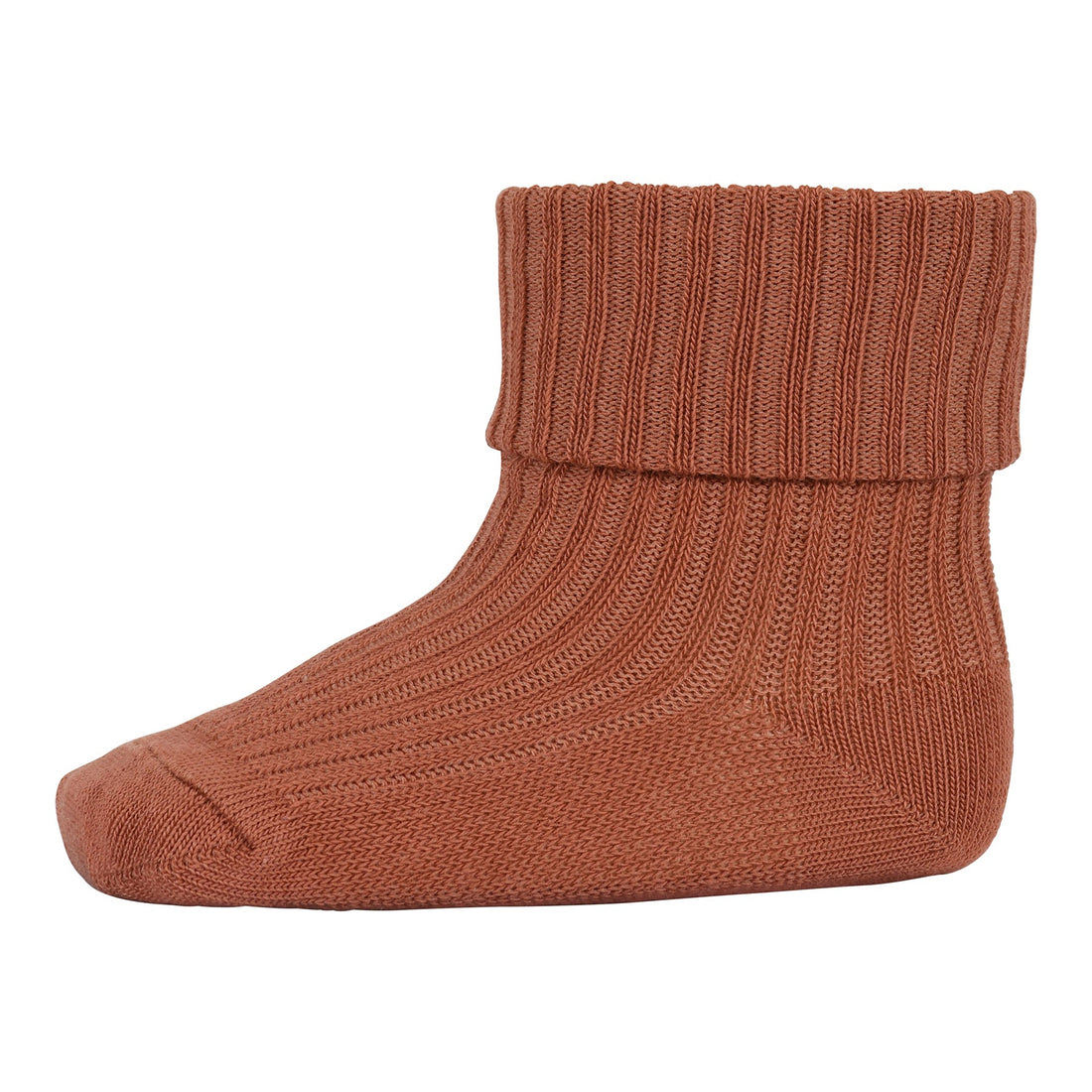 Cotton Rib Baby Socks Copper Brown