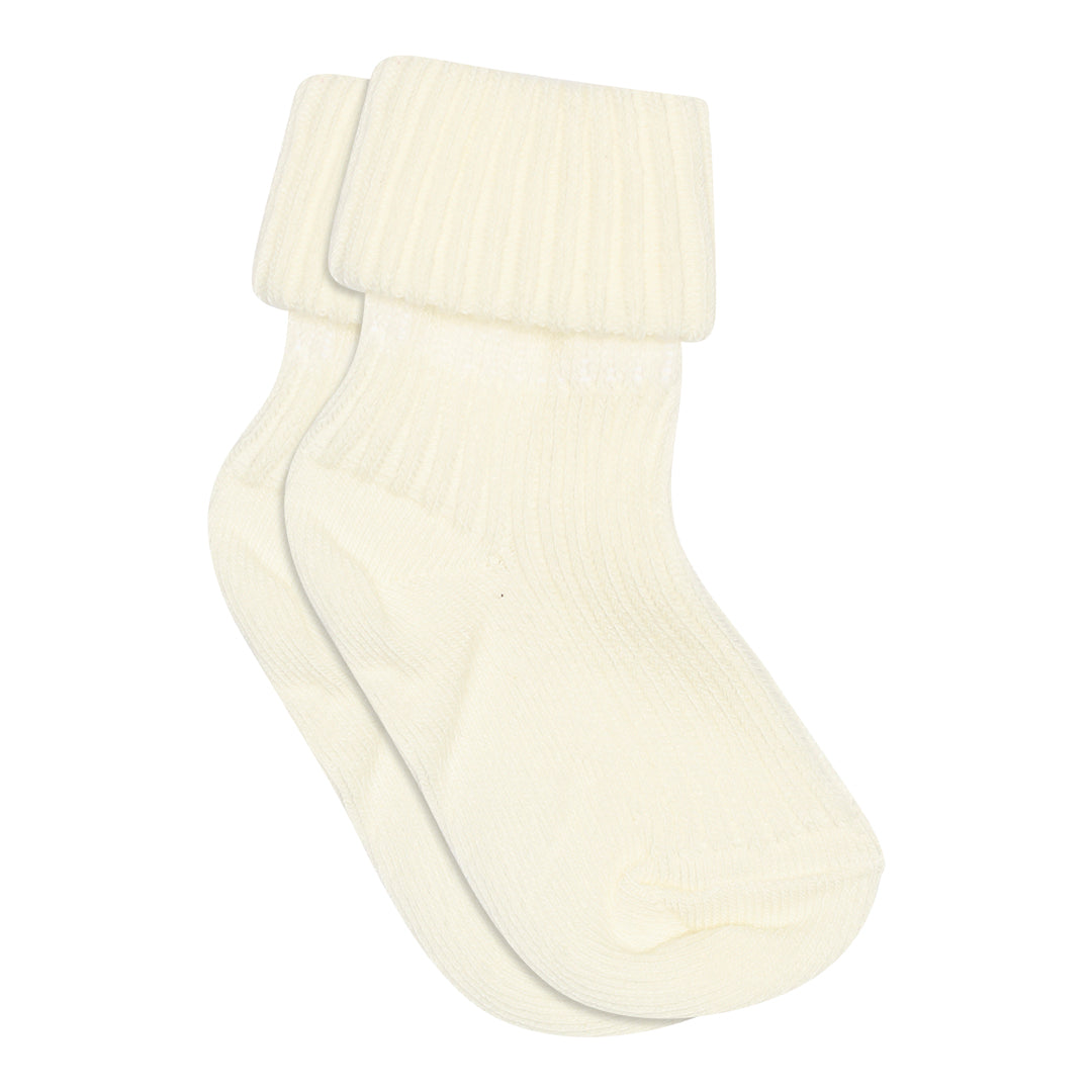 Cotton Rib Baby Socks Snow White