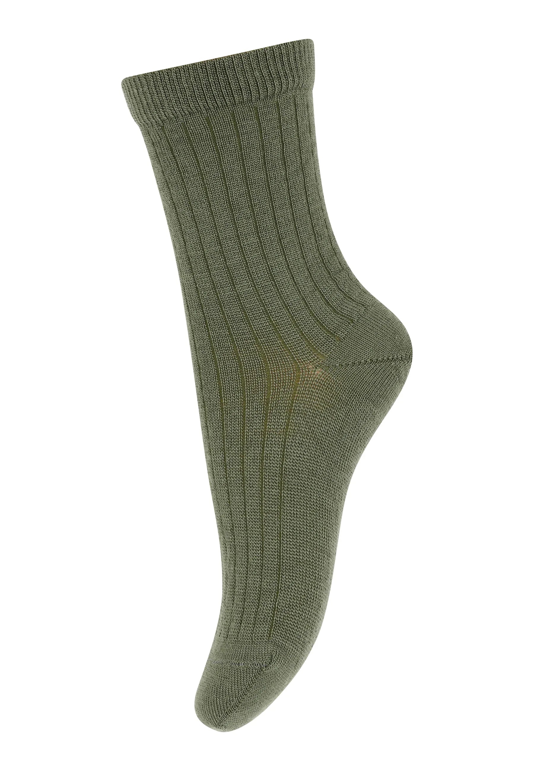 Wool Rib Socks Olivine - KDkes