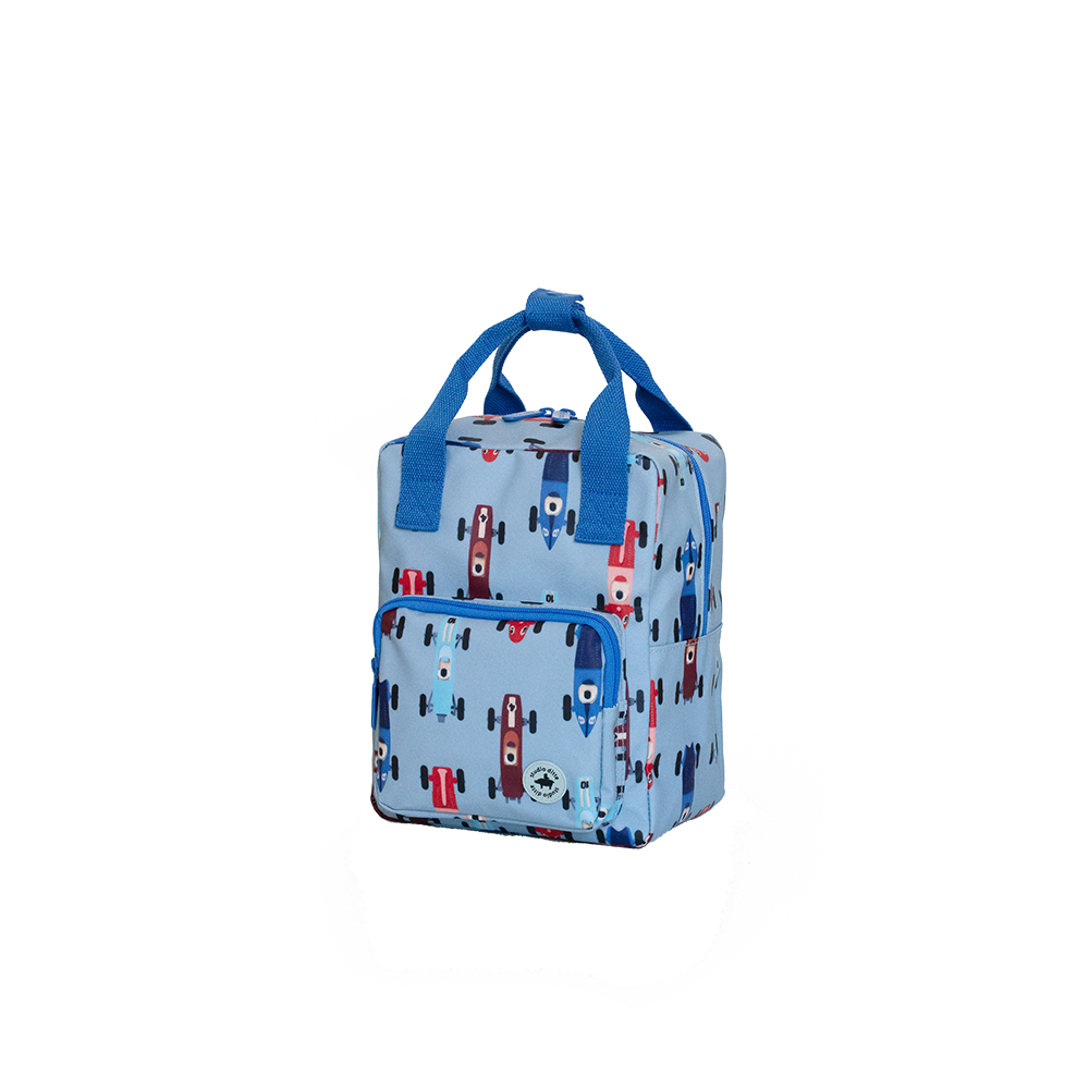 Backpack Small Race Cars Blue