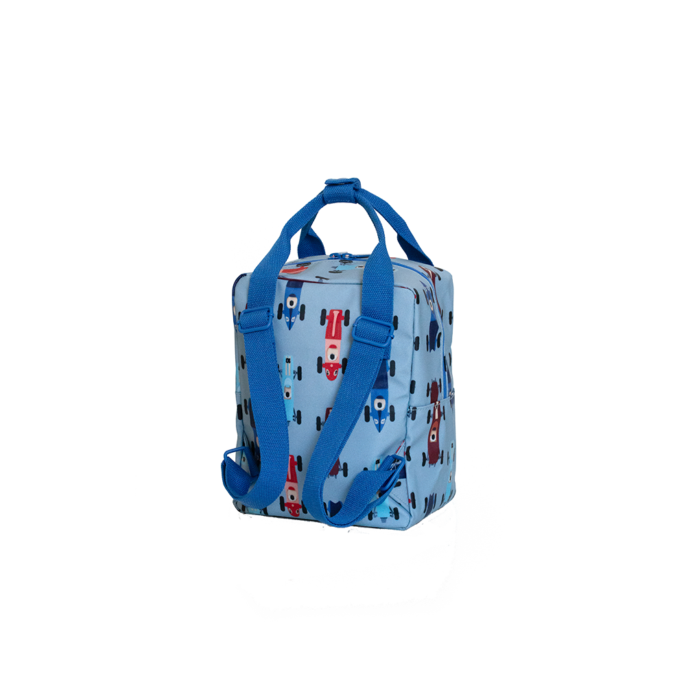 Backpack Small Race Cars Blue
