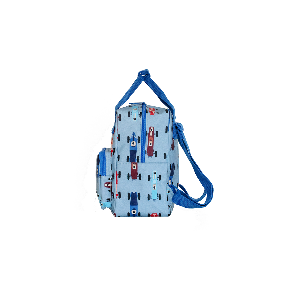 Backpack Small Race Cars Blue