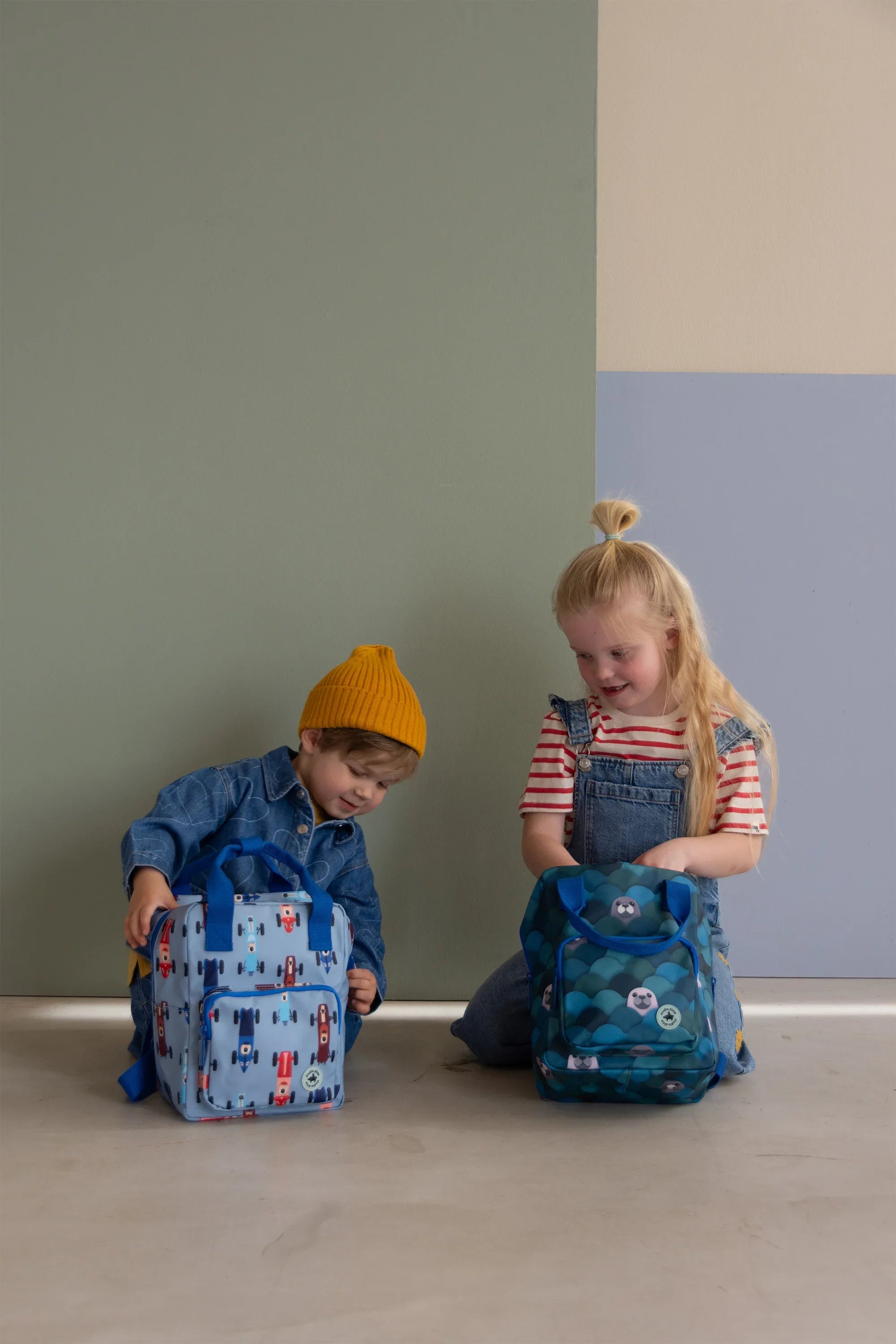 Backpack Small Race Cars Blue - KDkes