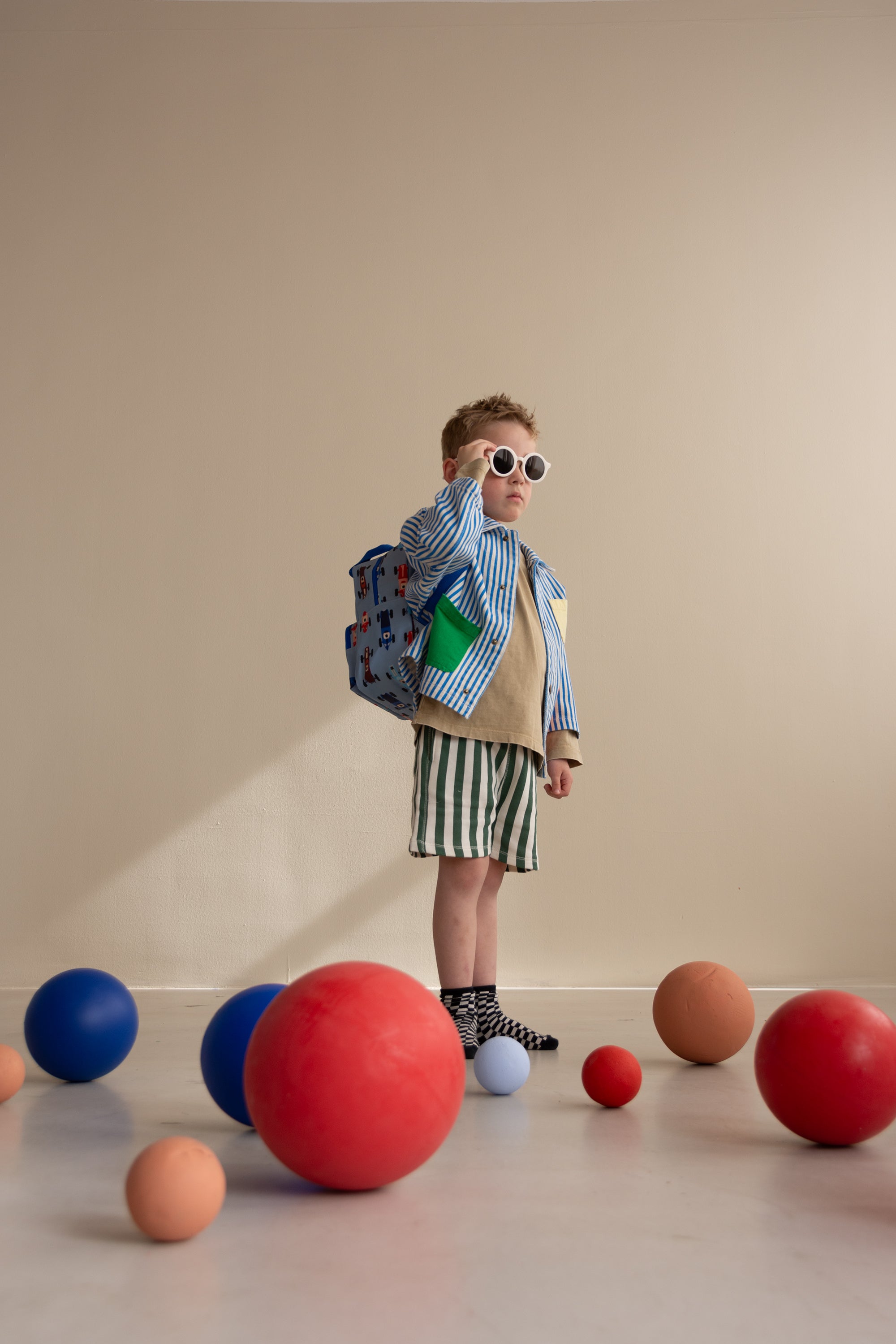 Backpack Small Race Cars Blue