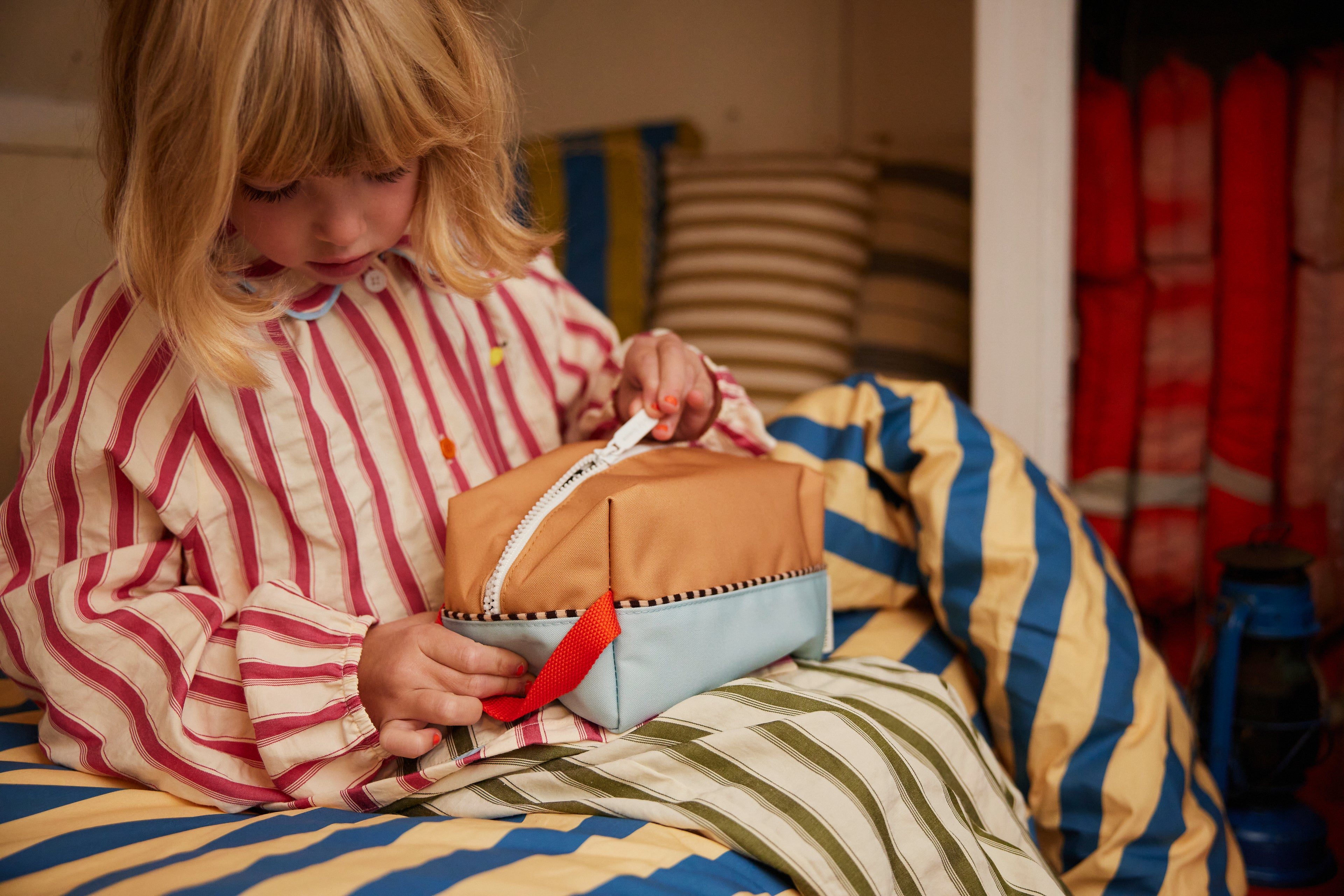 Toiletry Bag Wonders Colourblocking Jane Beige Zissou Blue