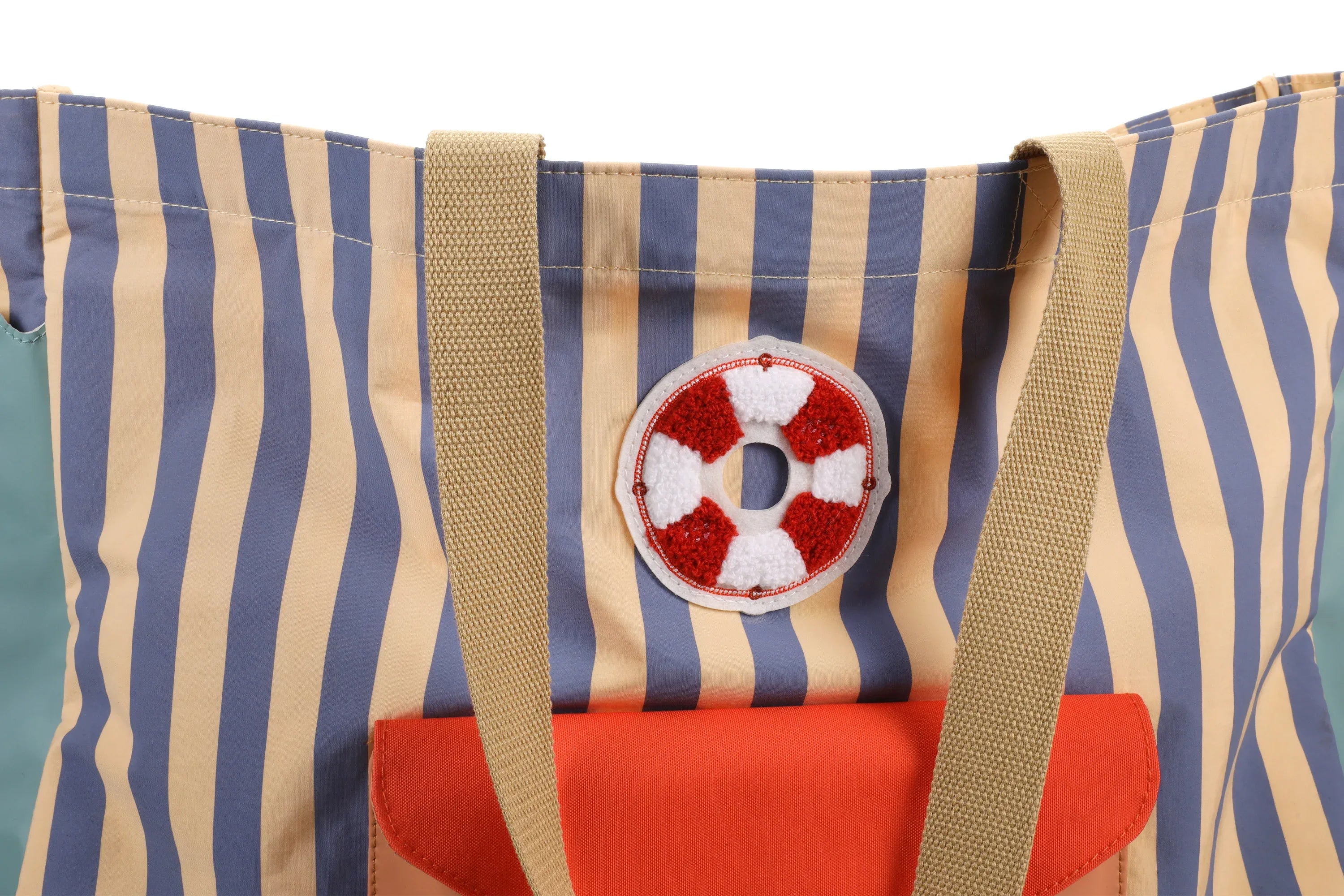 Shopper Wonders Stripes Blue Whale Sandy Yellow - Sticky Lemon