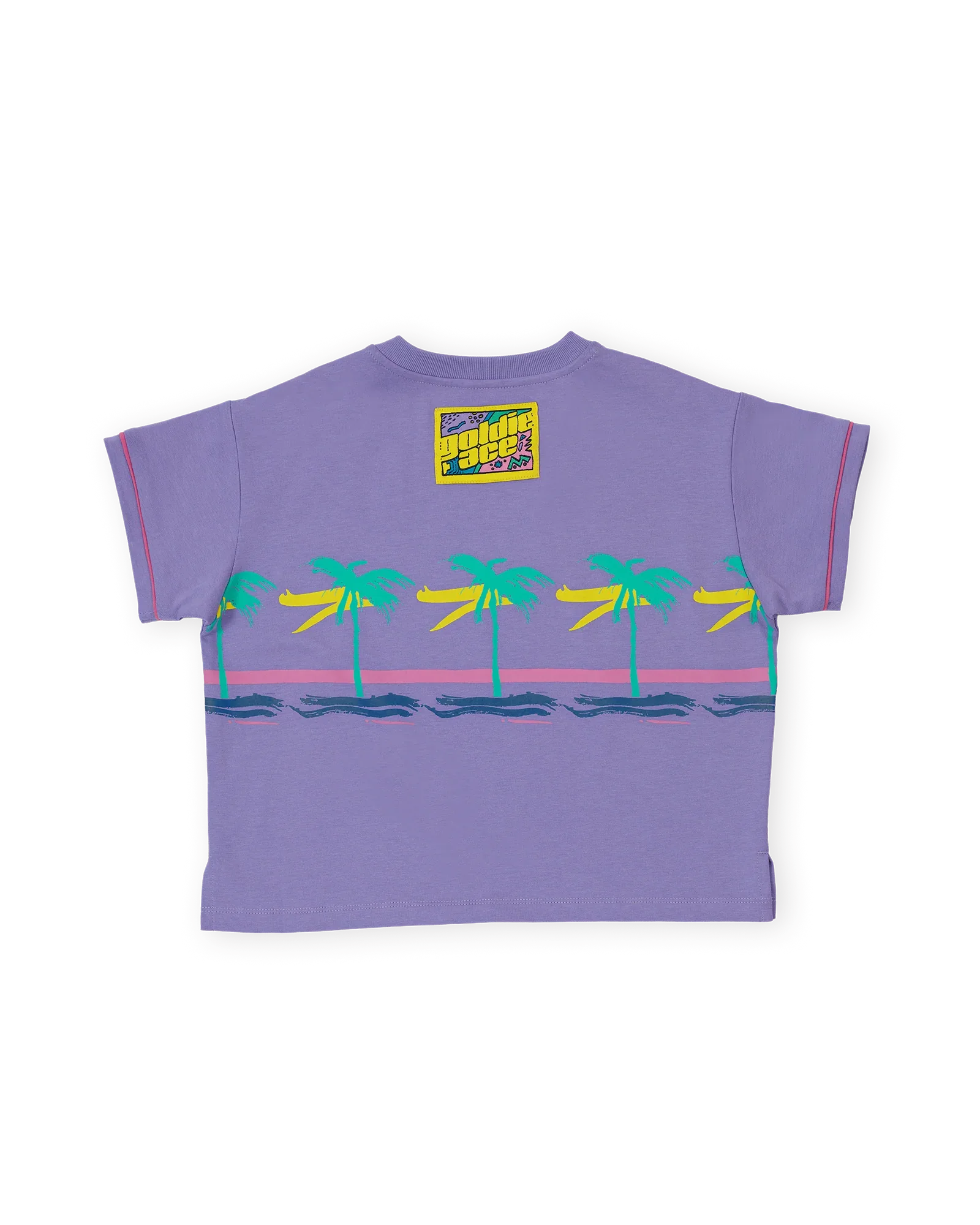 Oversized Palm Beach T-shirt Purple - Goldie+Ace