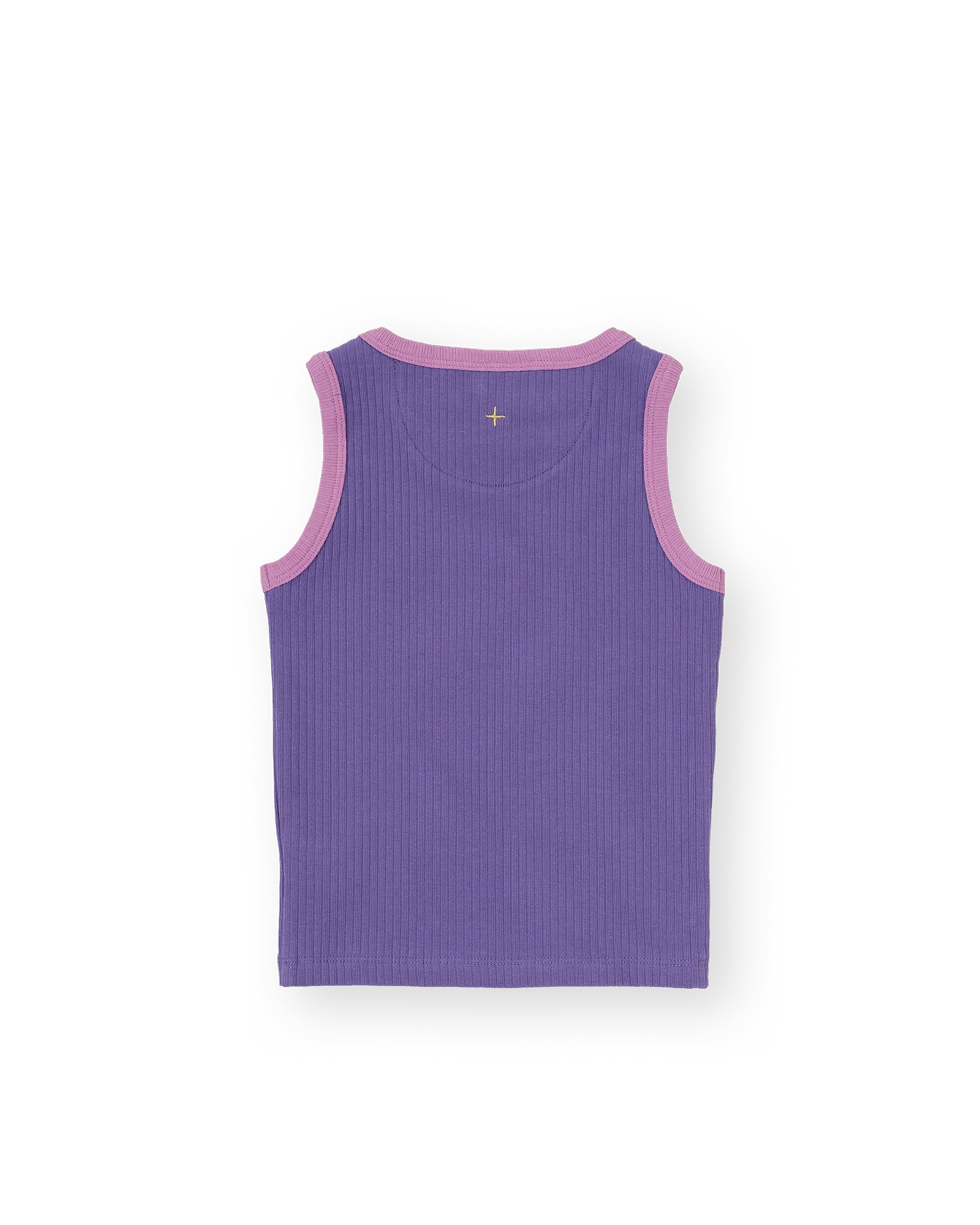 Embroidered Colour Pop Rib Singlet Purple Pink - Goldie+Ace