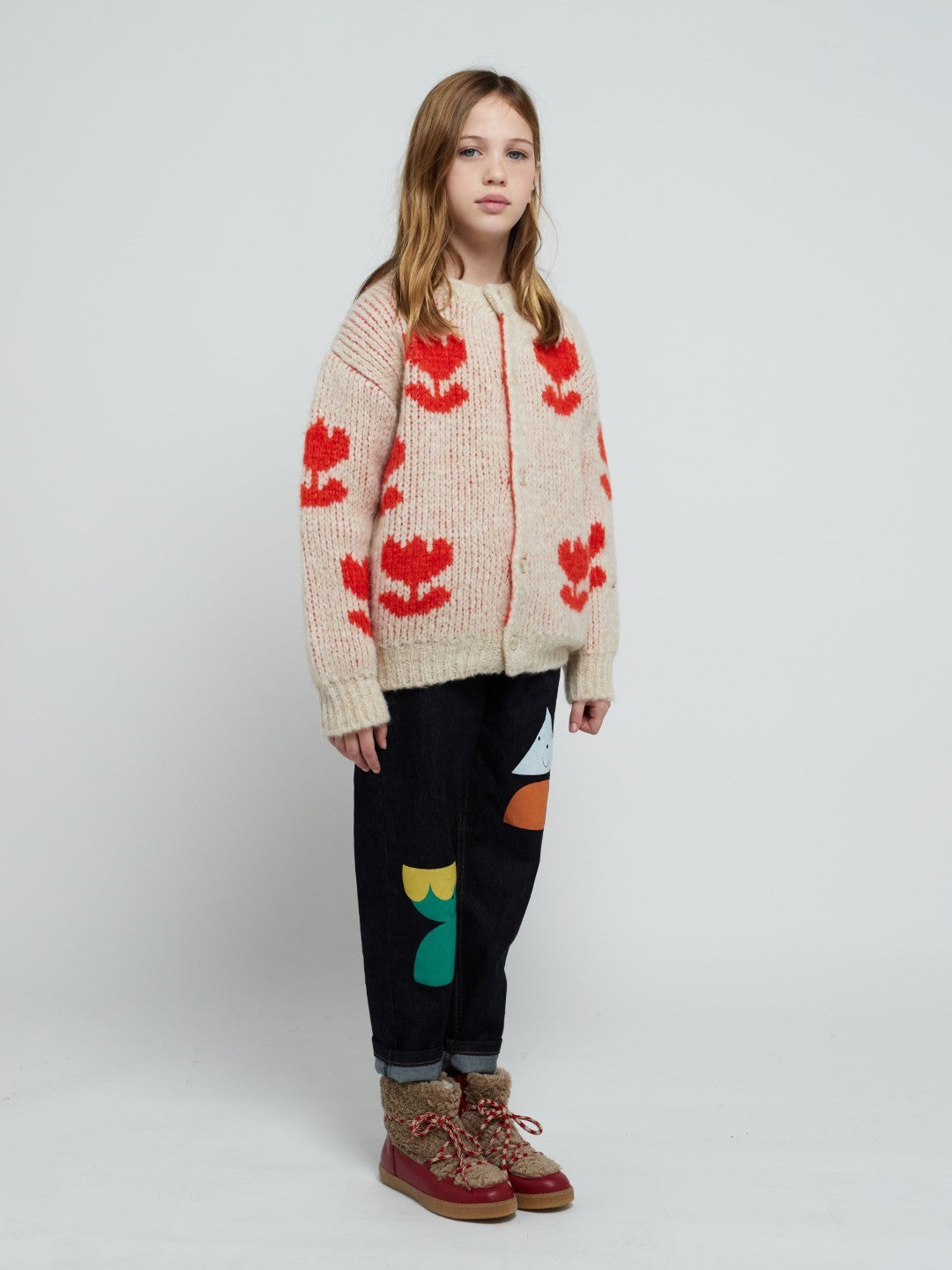 Retro Flowers All Over Jacquard Cardigan