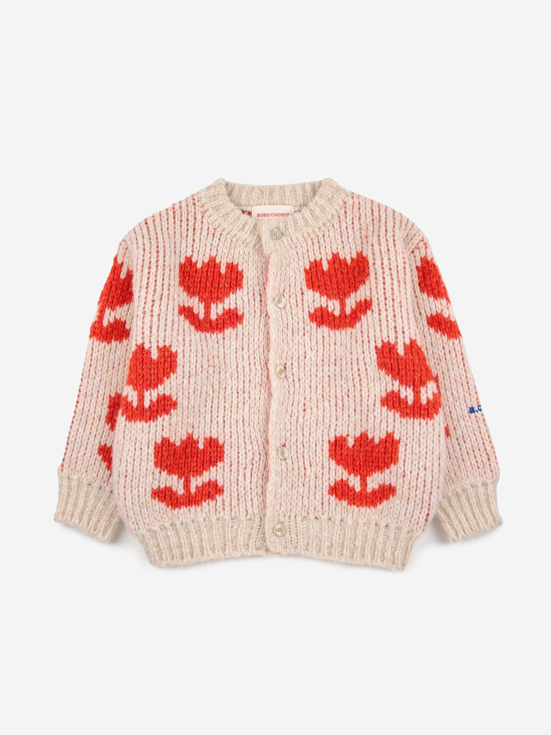 Retro Flowers All Over Jacquard Cardigan