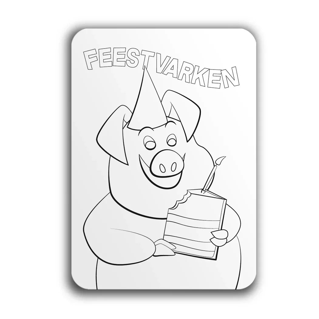 Wenskaart Feestvarken - Smaail