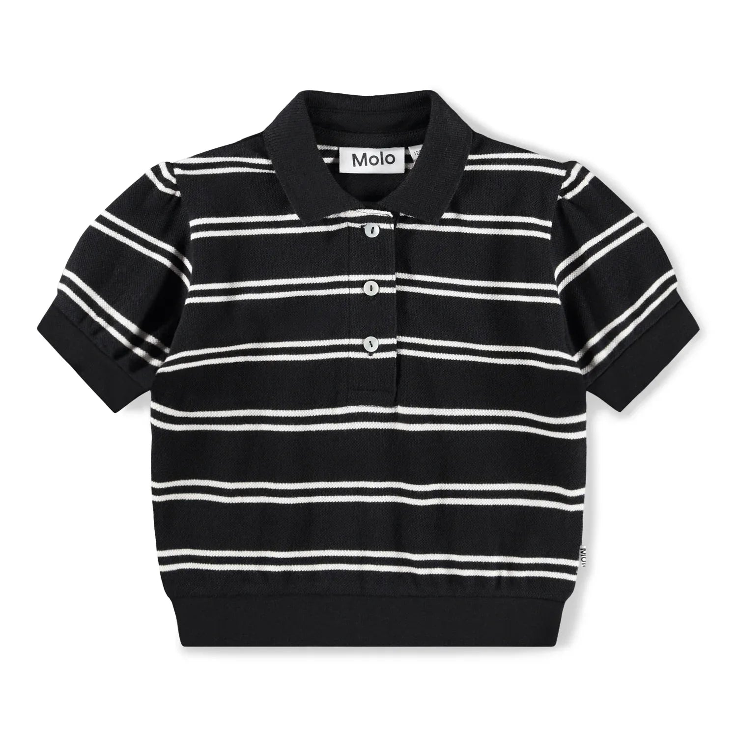 T-shirt SS Raki Black Ivory Stripe - MOLO
