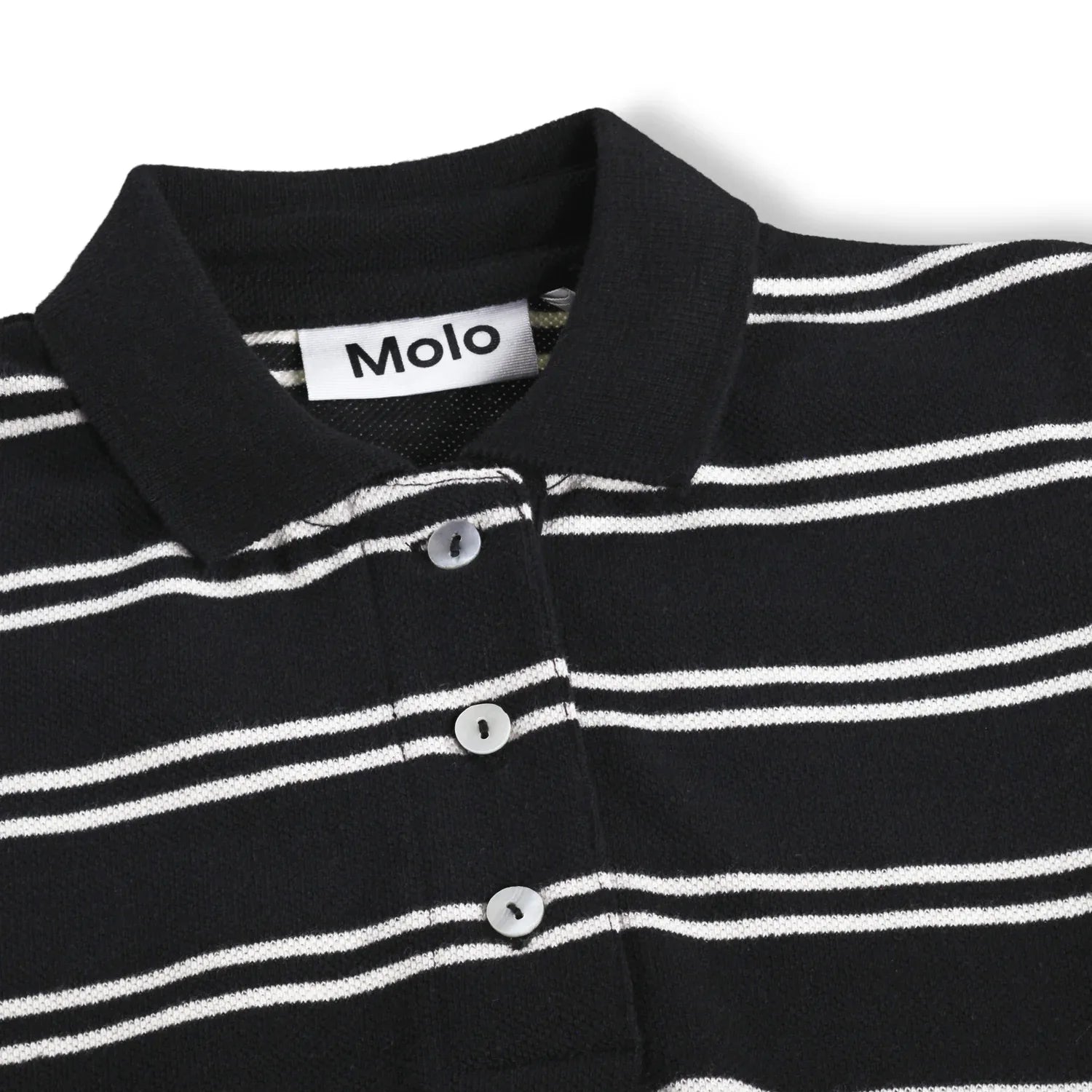 T-shirt SS Raki Black Ivory Stripe - MOLO