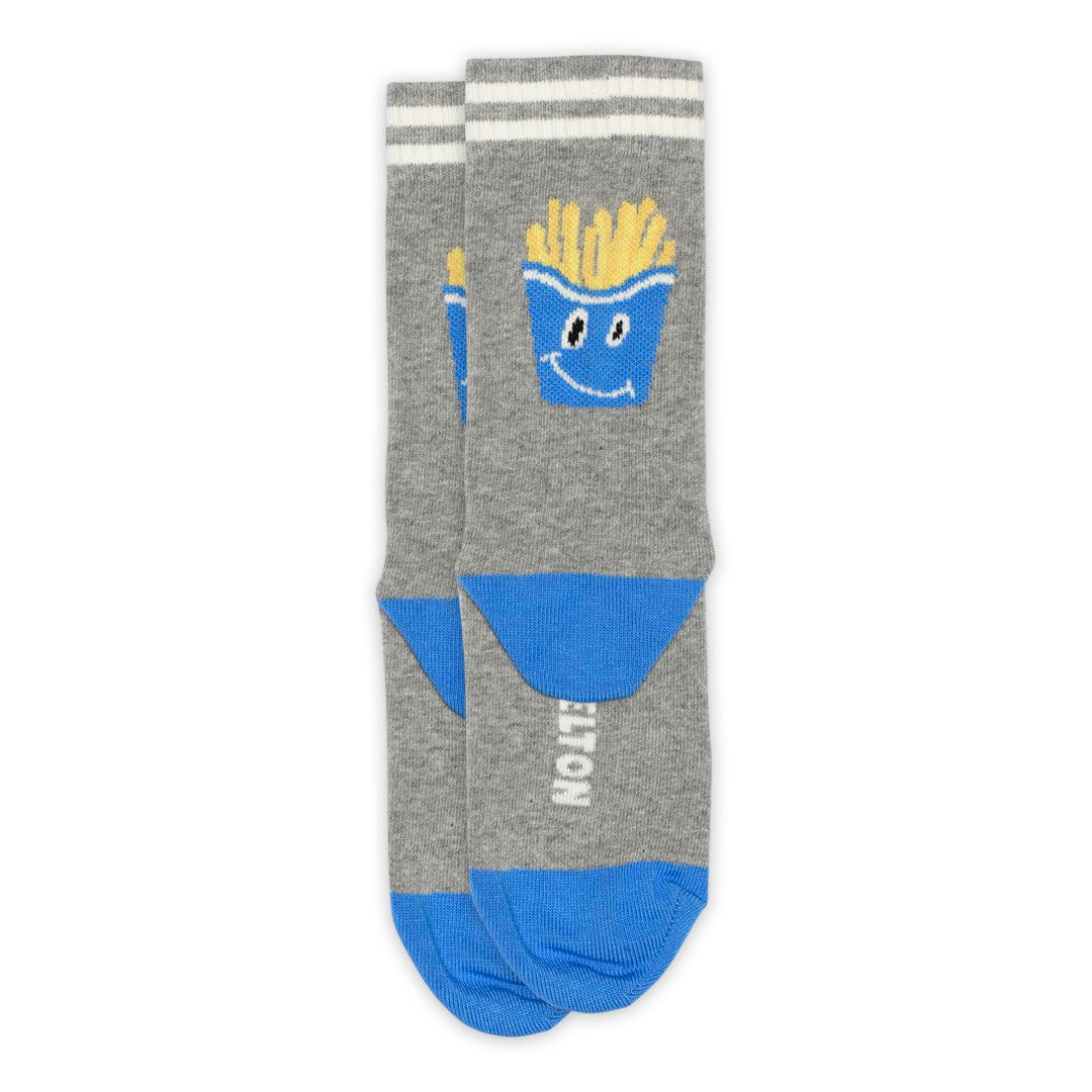French Fries Socks Light Grey Melange