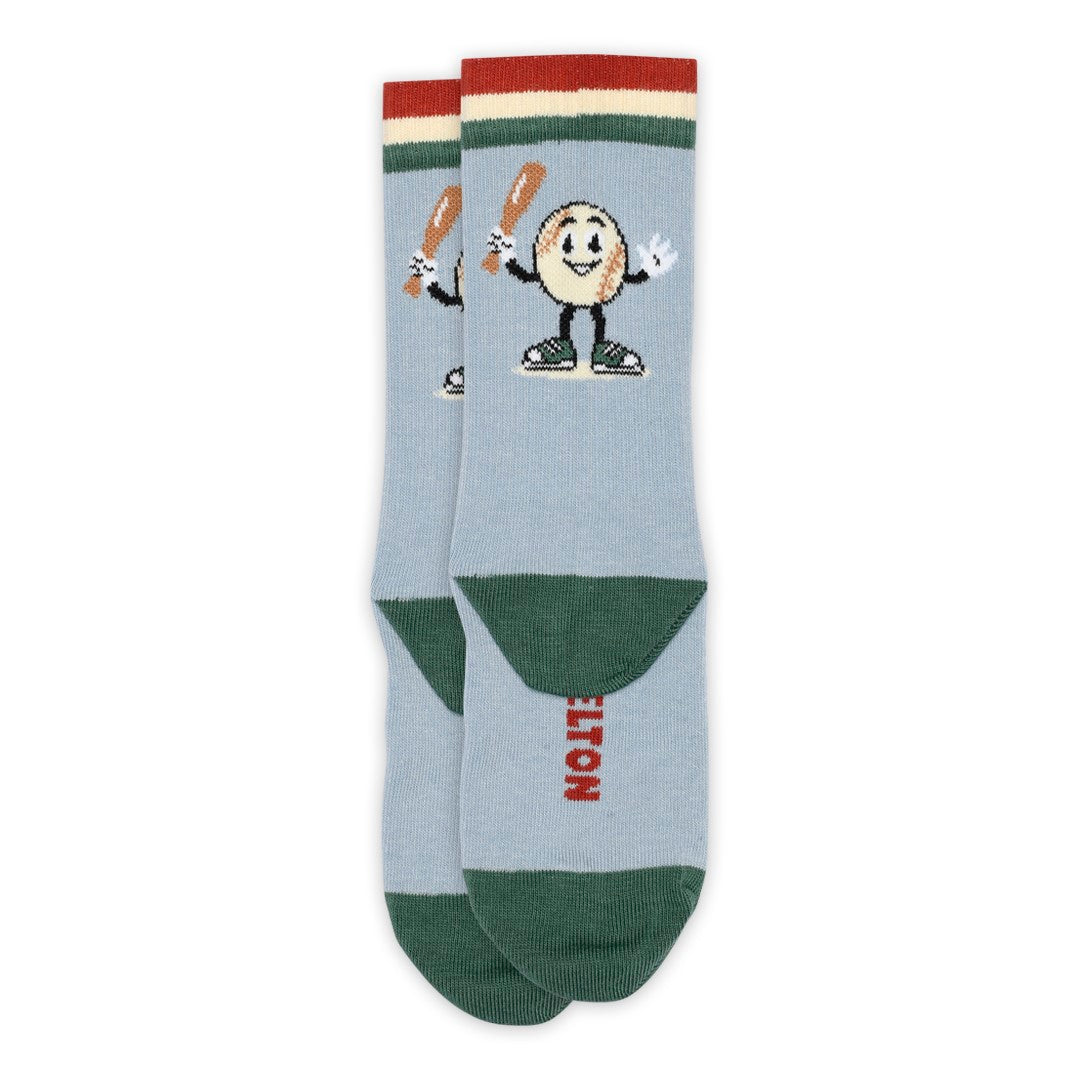Baseball Star Socks Faded Denim