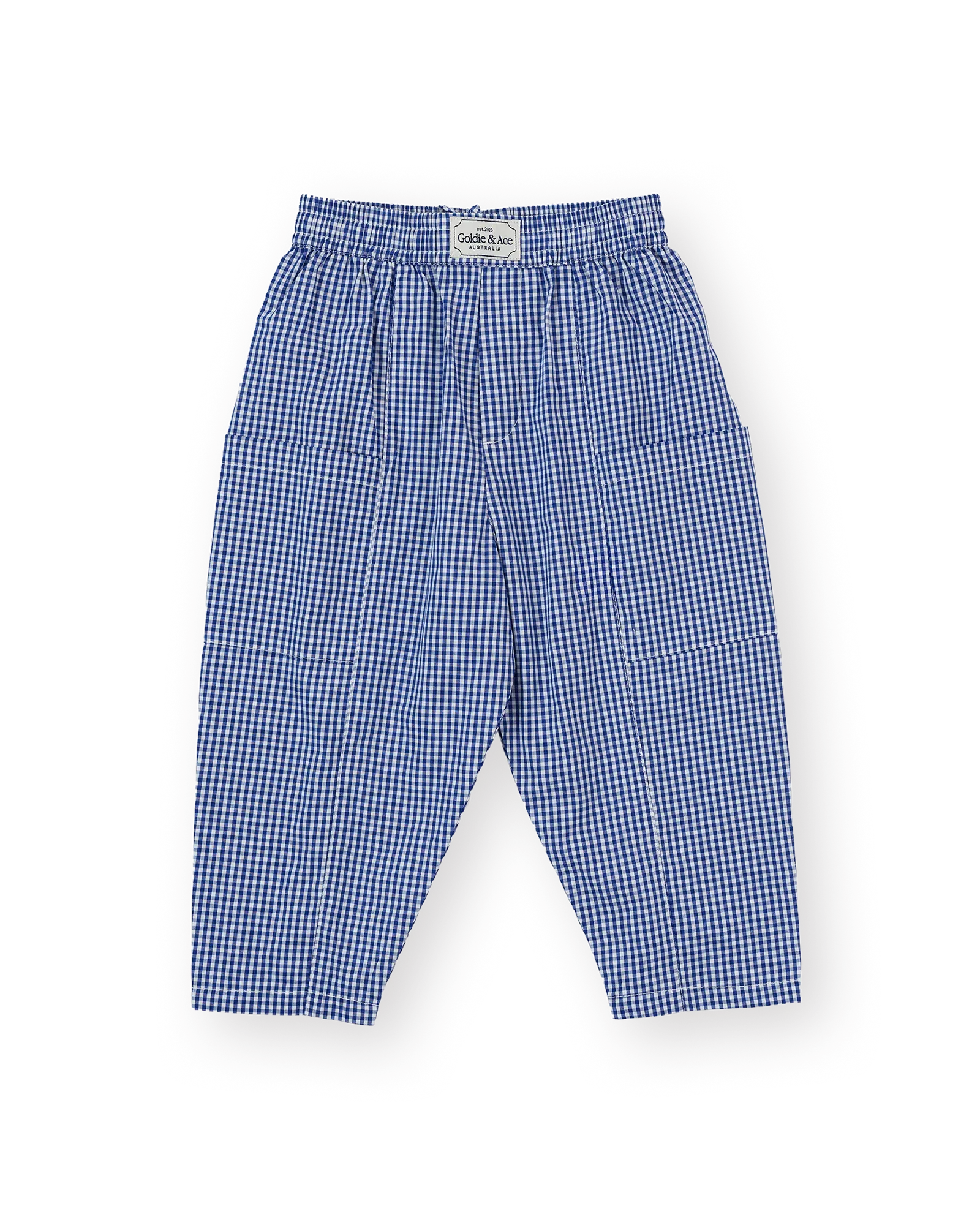 Lightweight Check Kit Pocket Pant Blue - Goldie+Ace