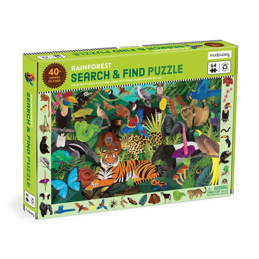 Zoek & Vind Puzzel Regenwoud 64pcs - Mudpuppy