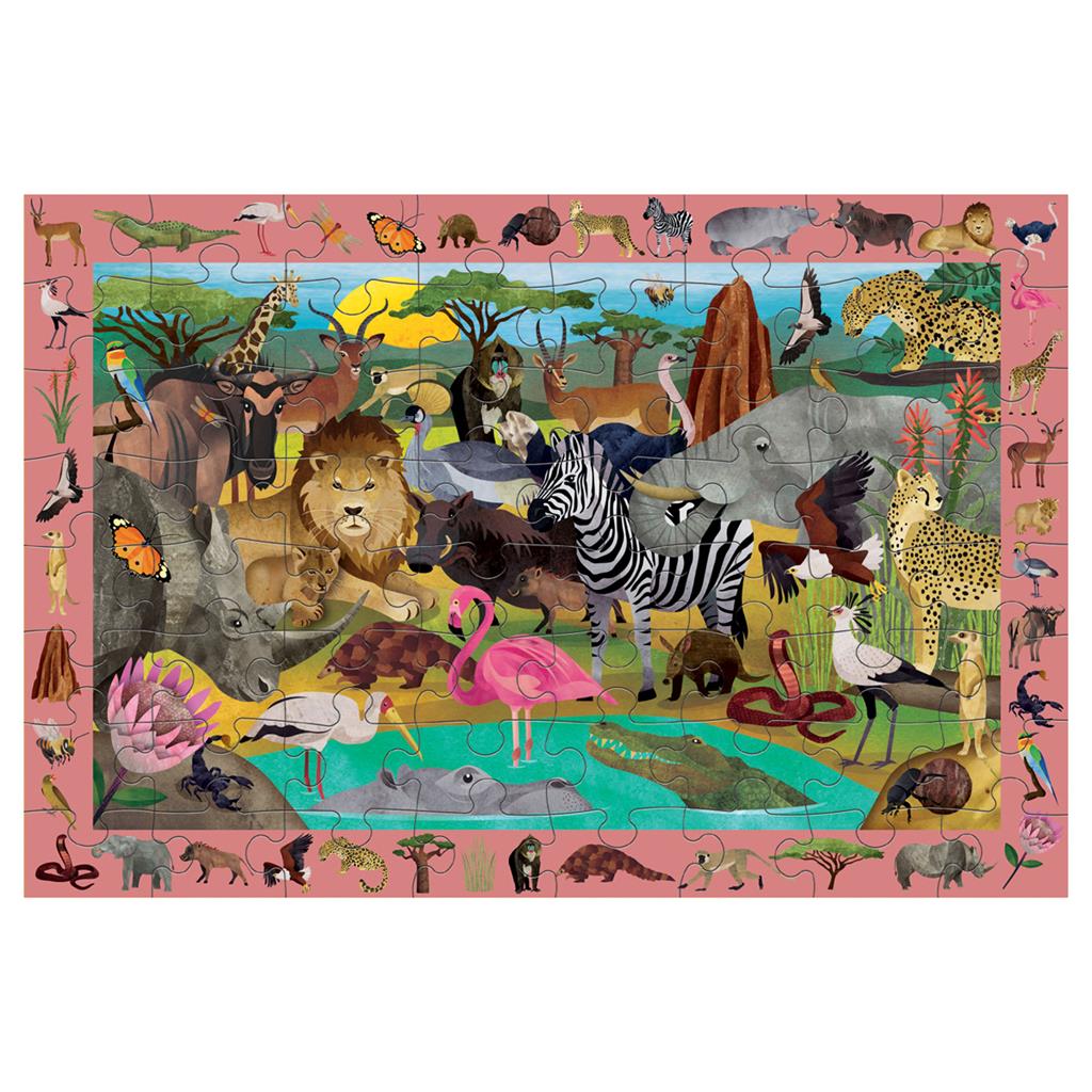 Zoek & Vind Puzzel Afrikaanse Safari 64pcs