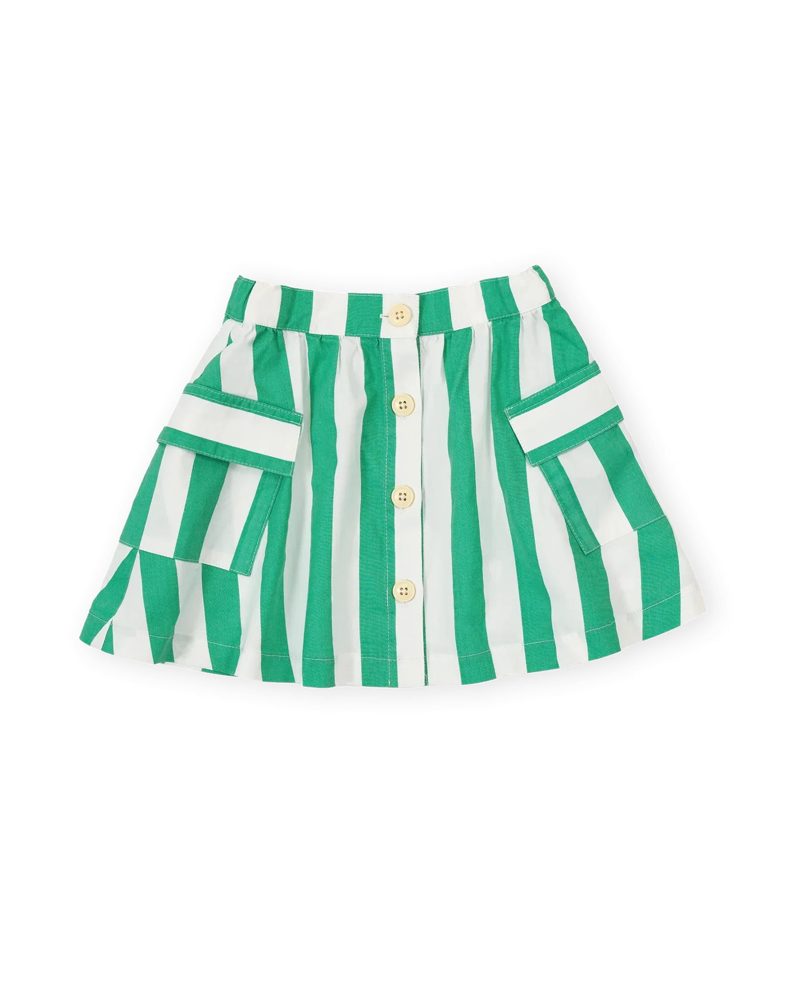 Happy Stripe Pocket Skirt Green White - Goldie+Ace
