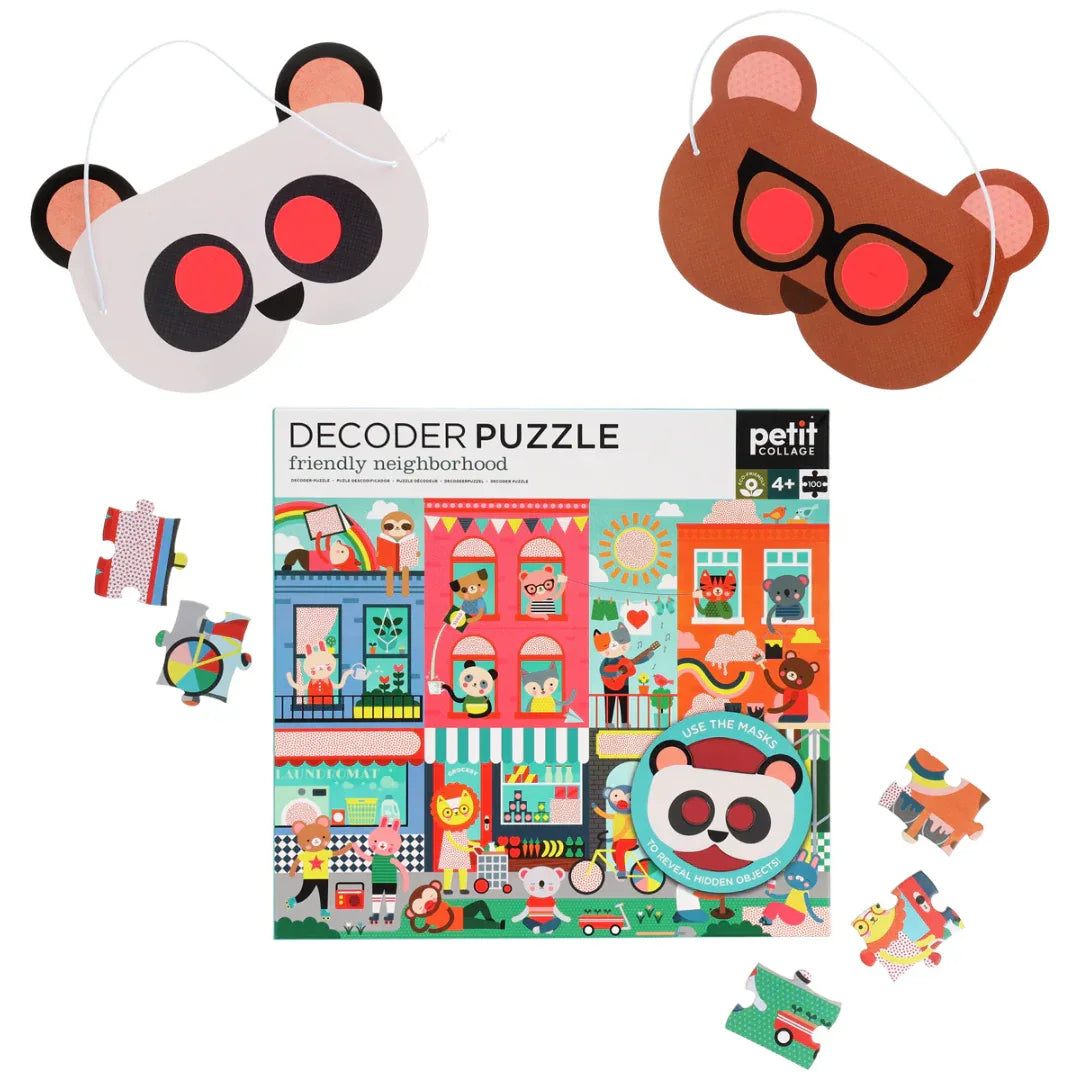 Decodeerpuzzel Vriendelijke Buurt 100pcs - Petit Collage