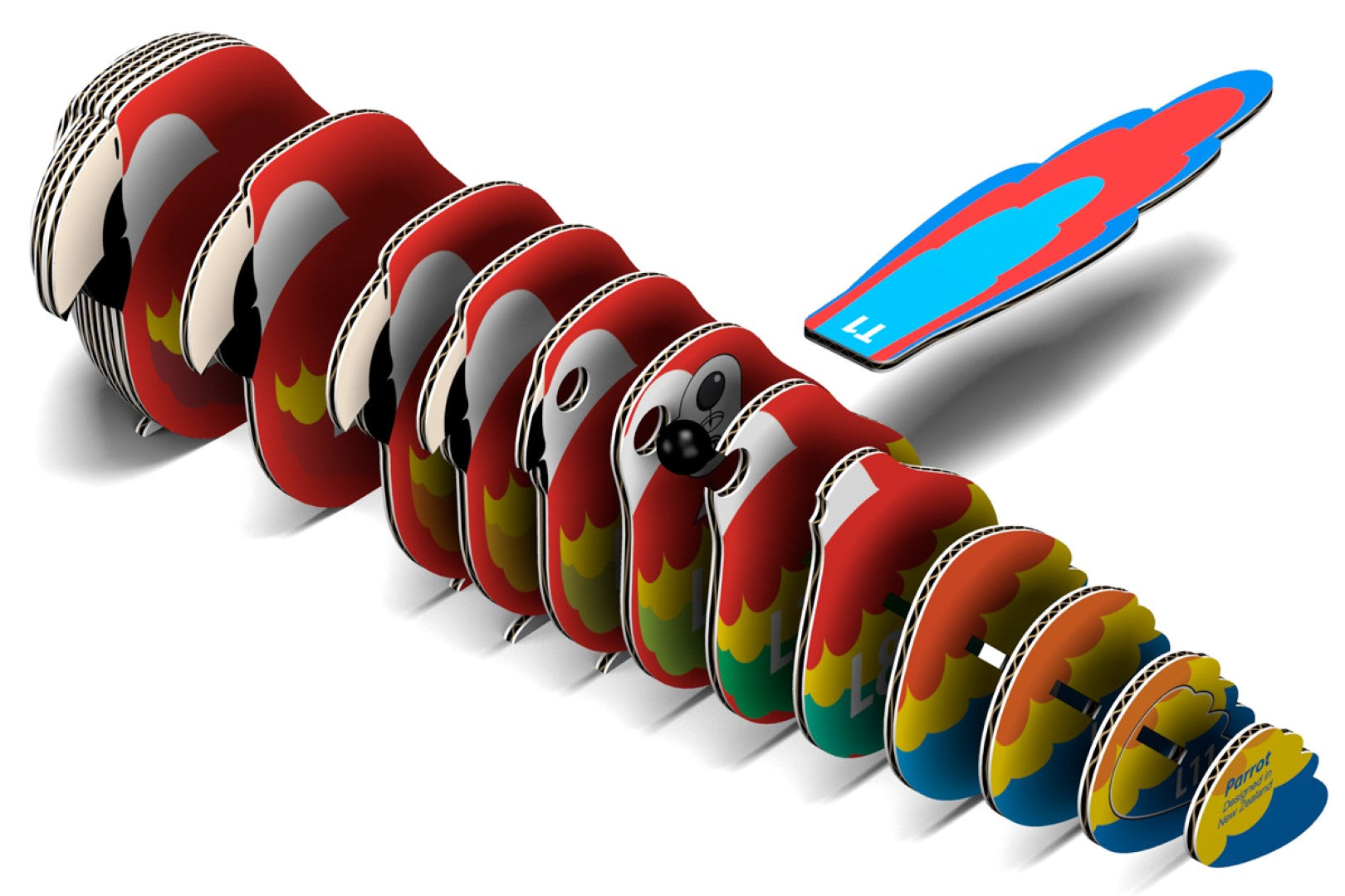 3D Model Vogel Papegaai
