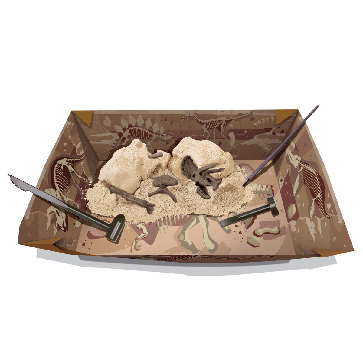 Graaf Je Dino Op Triceratops
