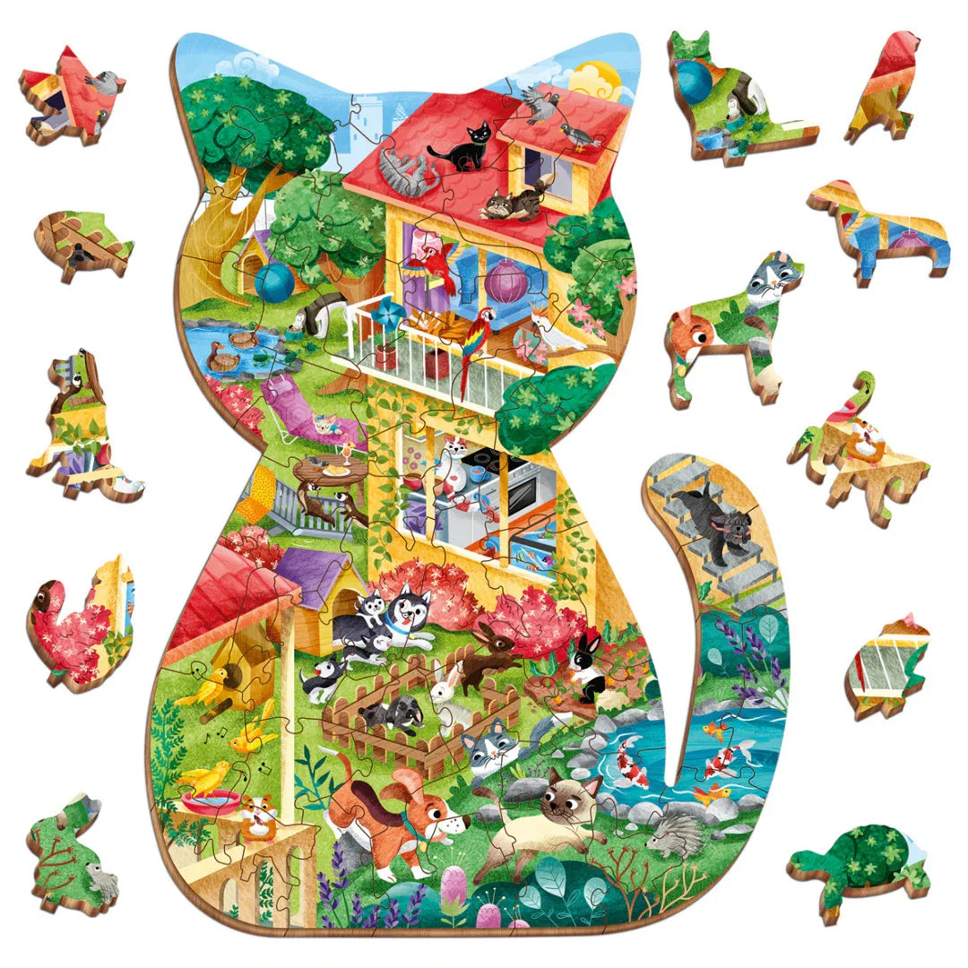 Woody Puzzle Play Set Huisdieren 48pcs - Ludattica