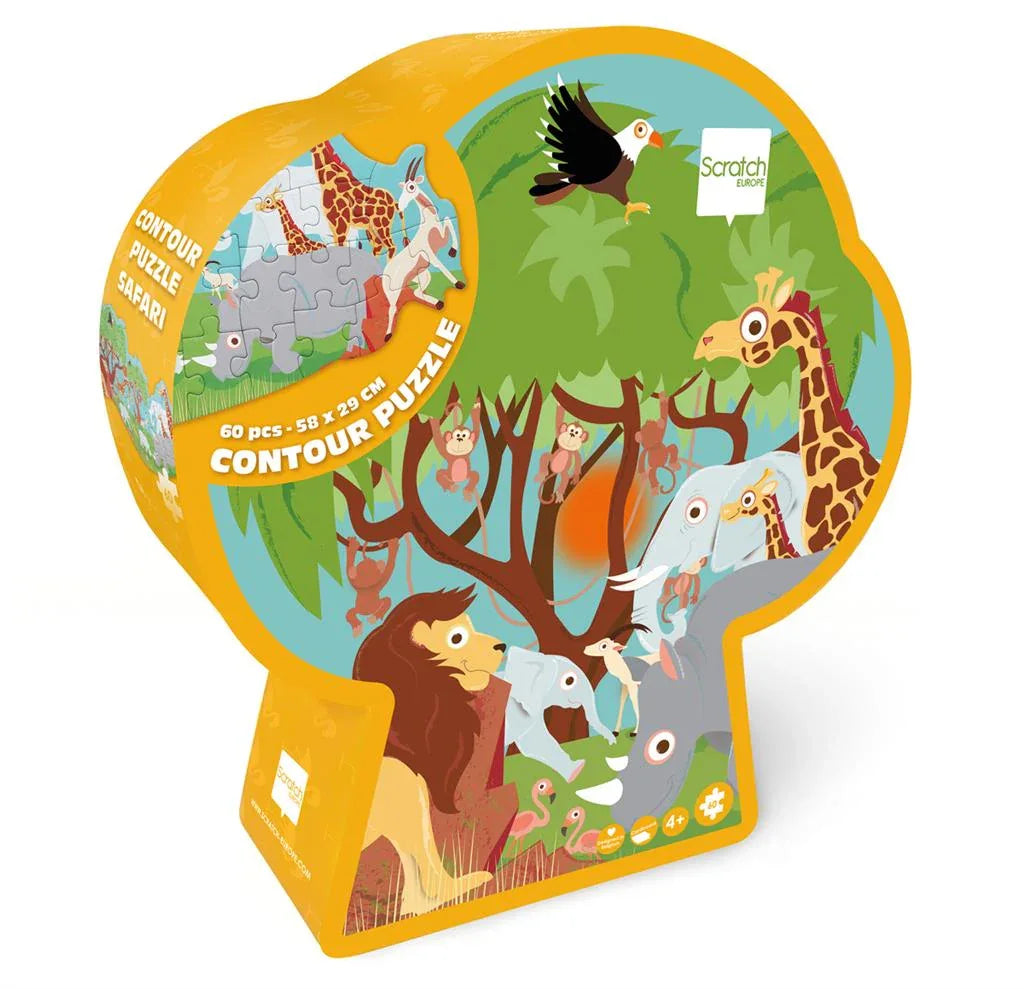 Contour Puzzel Safari 60pcs - Scratch