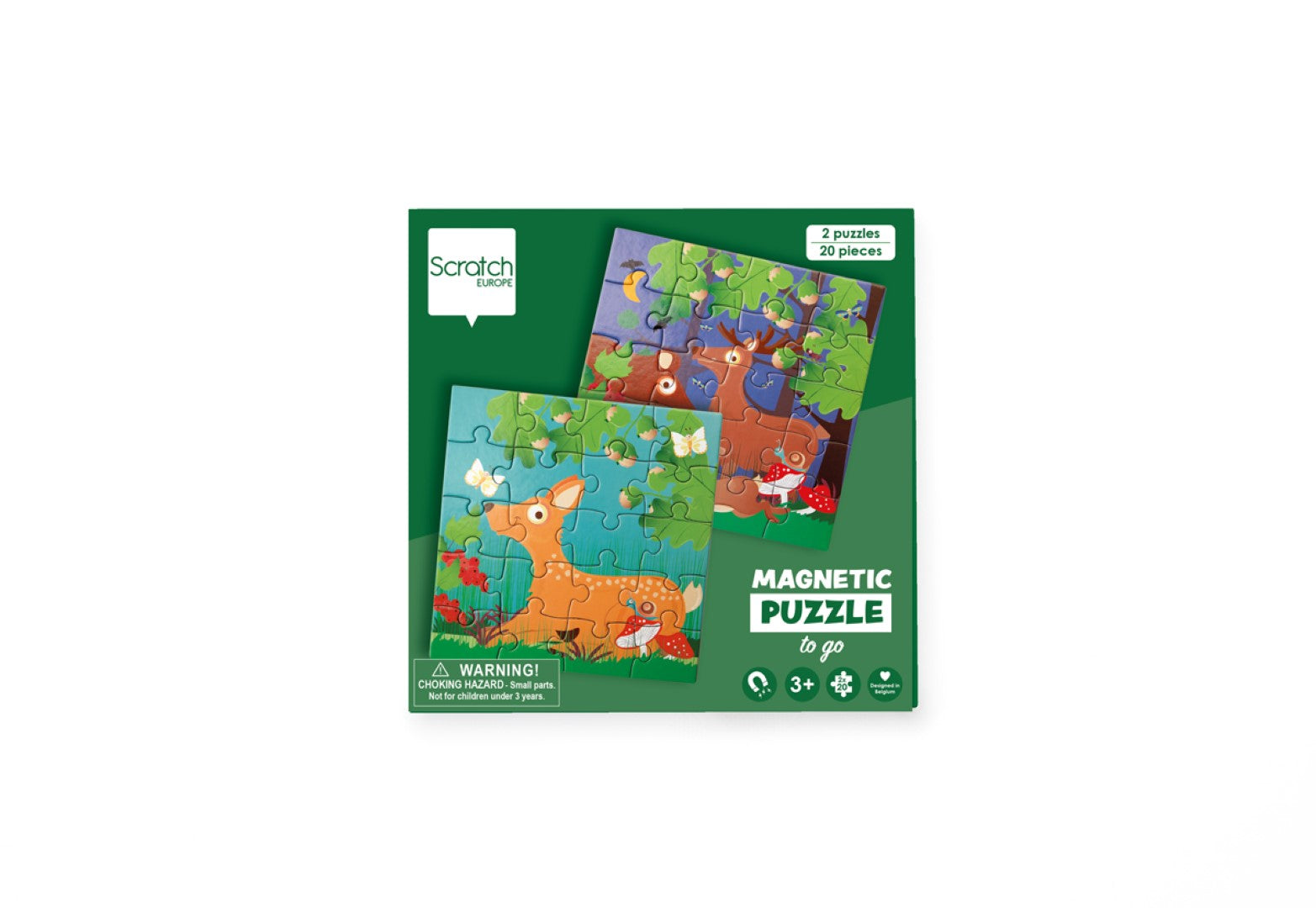 Magnetisch Puzzelboek To Go Bosdieren 2x20pcs