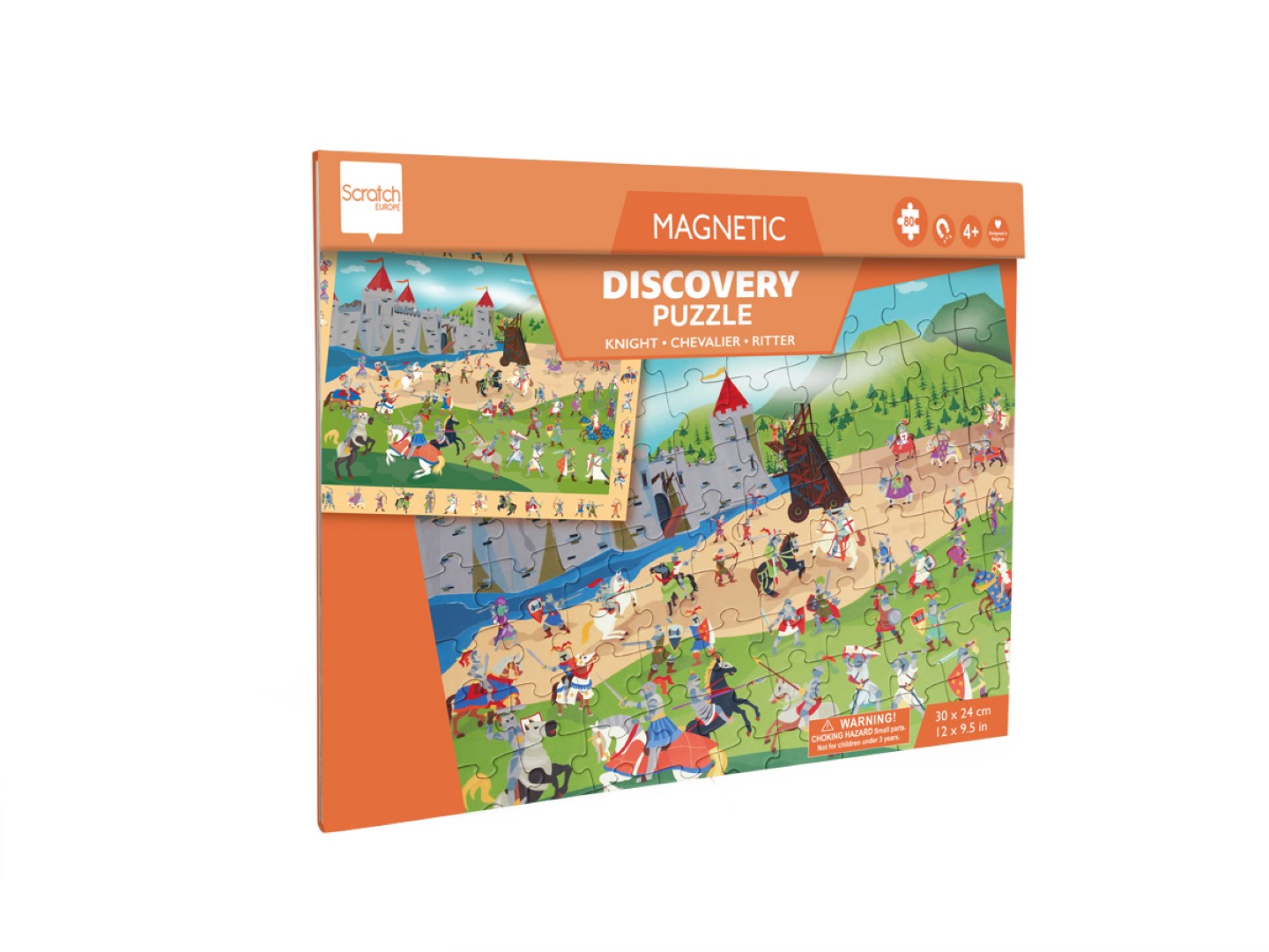 2 In 1 Magnetische Puzzel & Discovery Game Ridders 80pcs