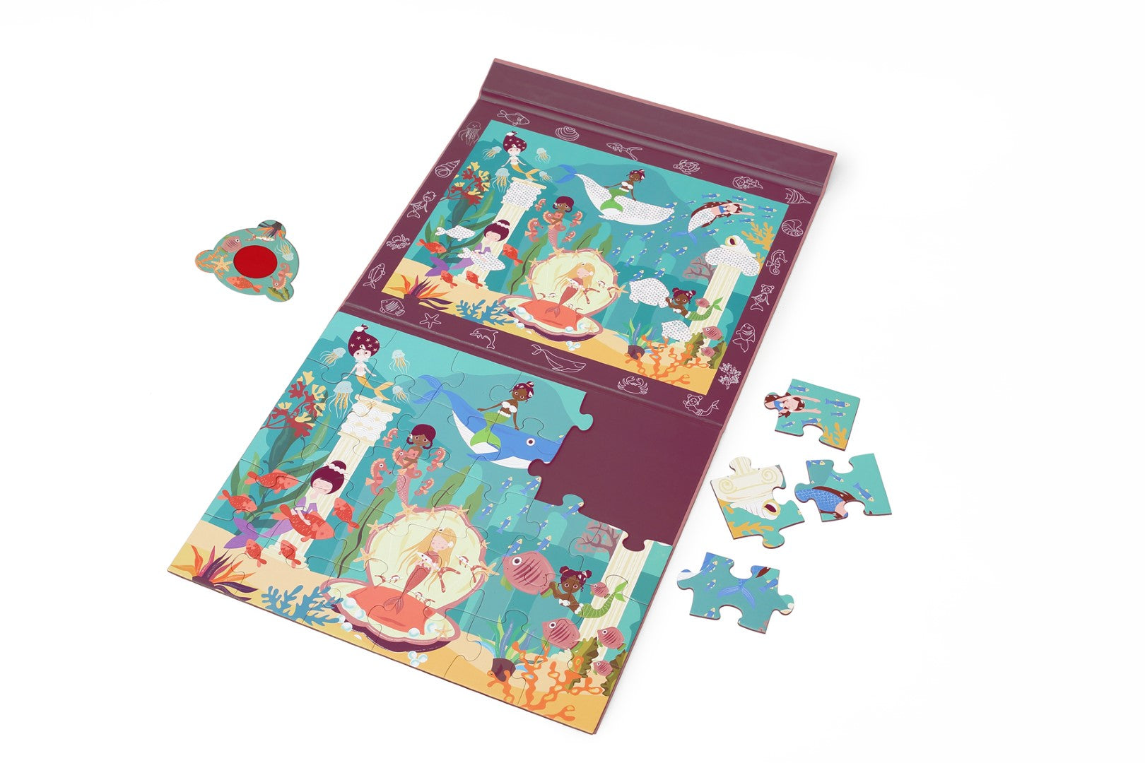 2 In 1 Magnetische Puzzel & Mystery Game Zeemeermin 30pcs