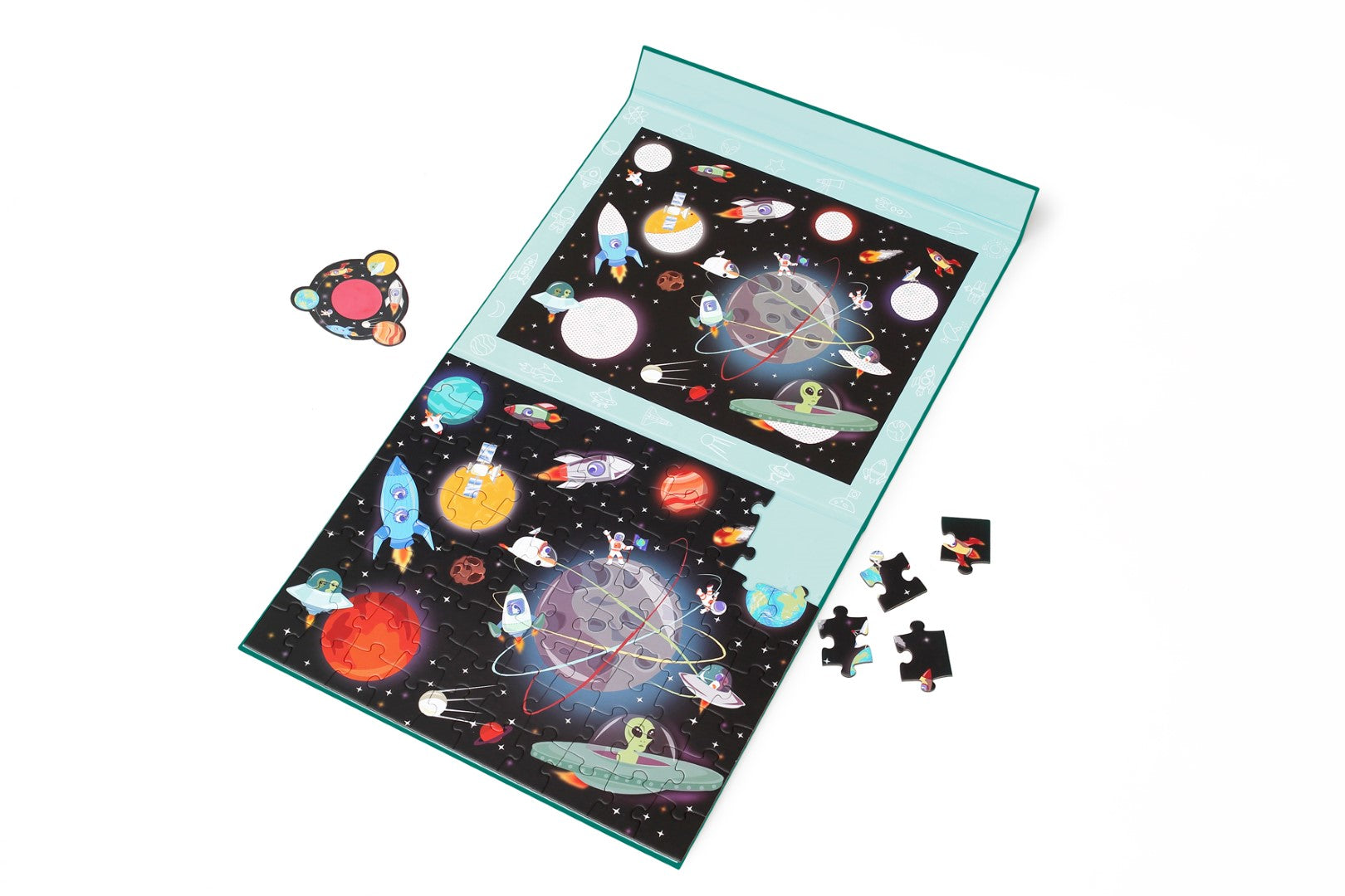 2 In 1 Magnetische Puzzel & Mystery Game Ruimte 80pcs