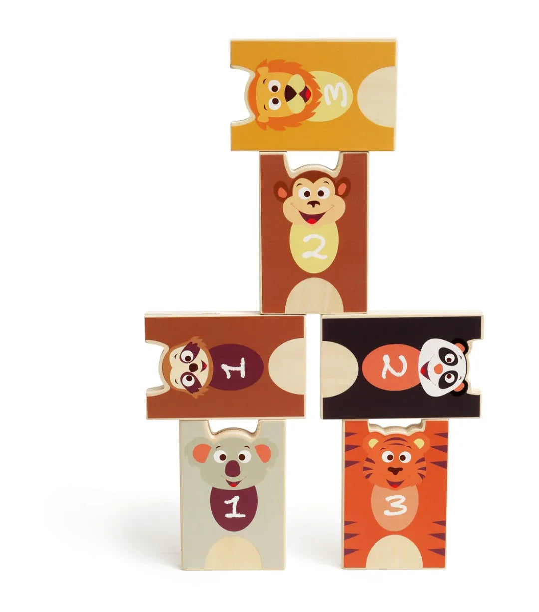 Active Play Stapel- en Kegelspel Wilde Dieren - Scratch