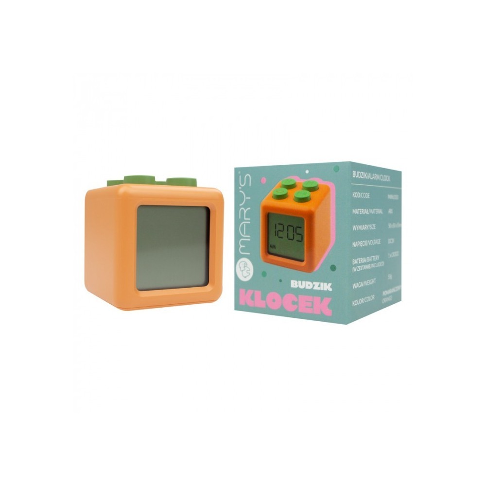 Alarm Clock Block Orange