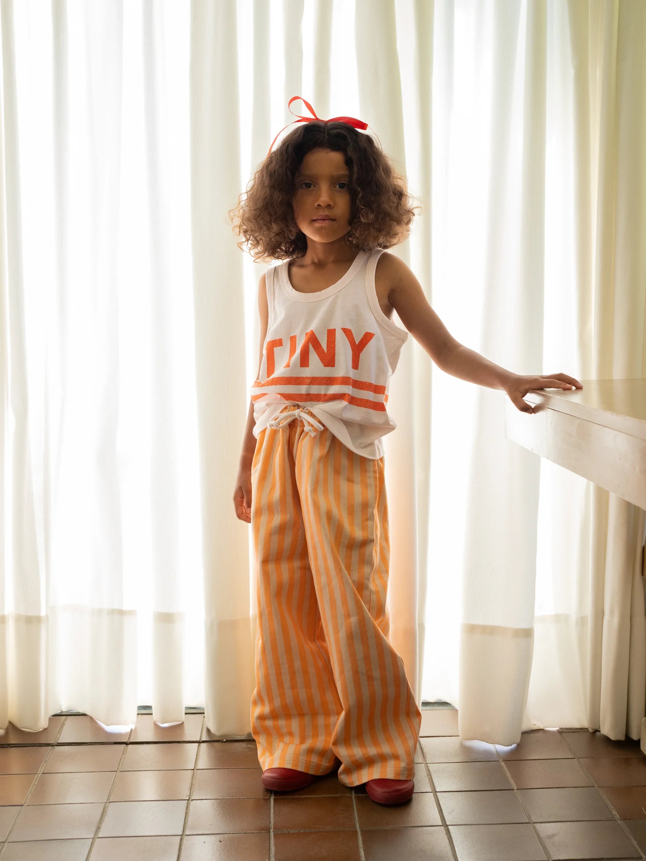 Tank Top Logo Stripes Cream Heather - Tinycottons