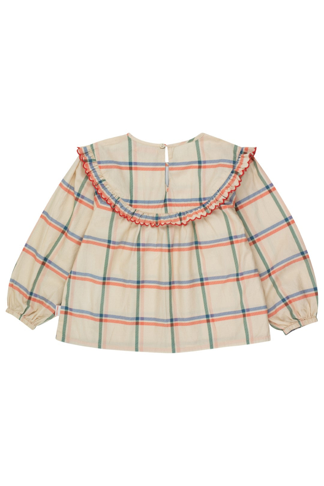 Check Scalloped Blouse Vanilla