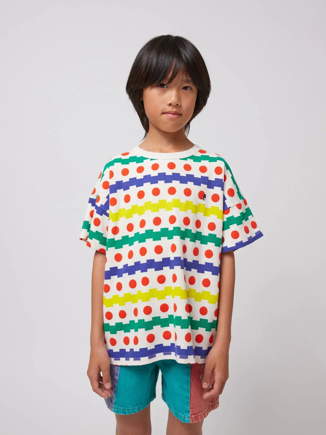 Geometric All Over Waffle T-shirt - Bobo Choses