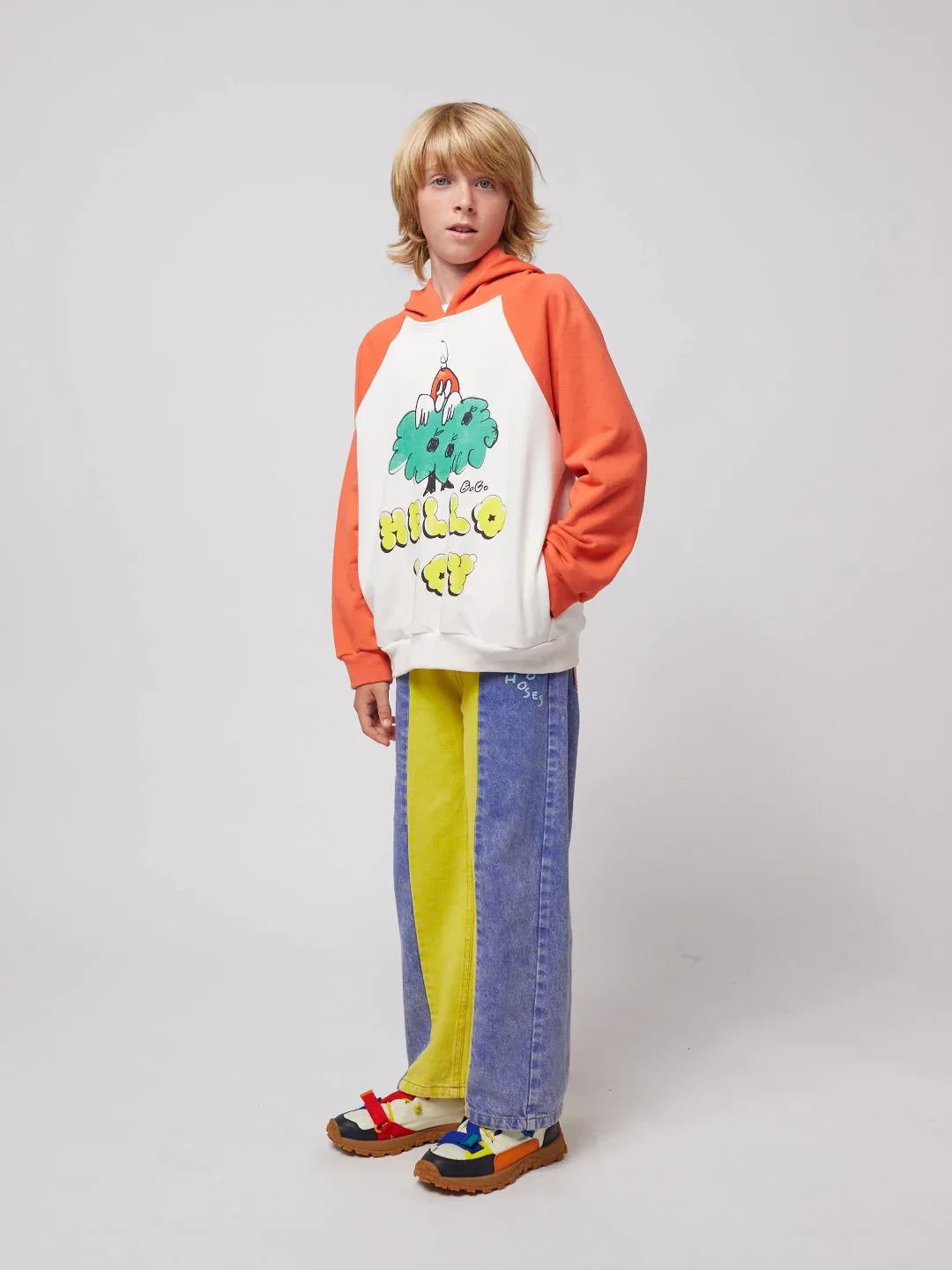 Hello Joy Ranglan Sleeves Hoodie - Bobo Choses